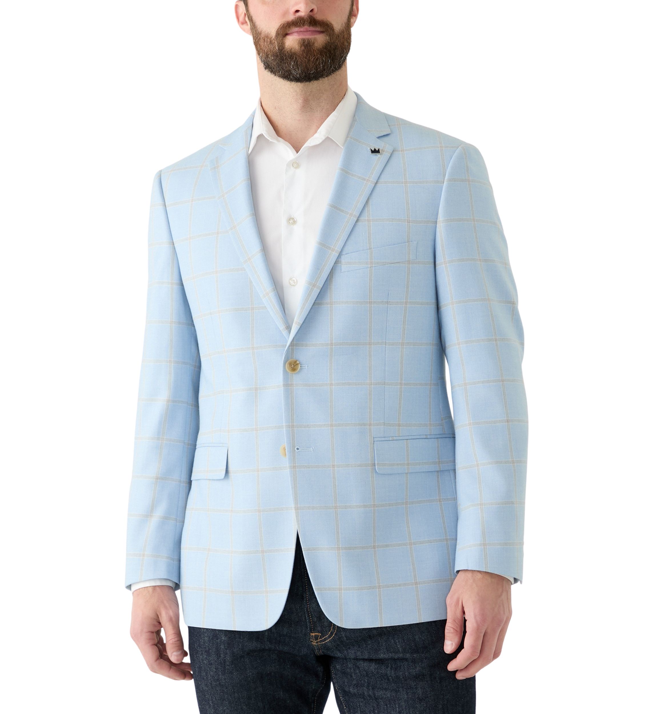 Windowpane Printed Suit Separate Jacket