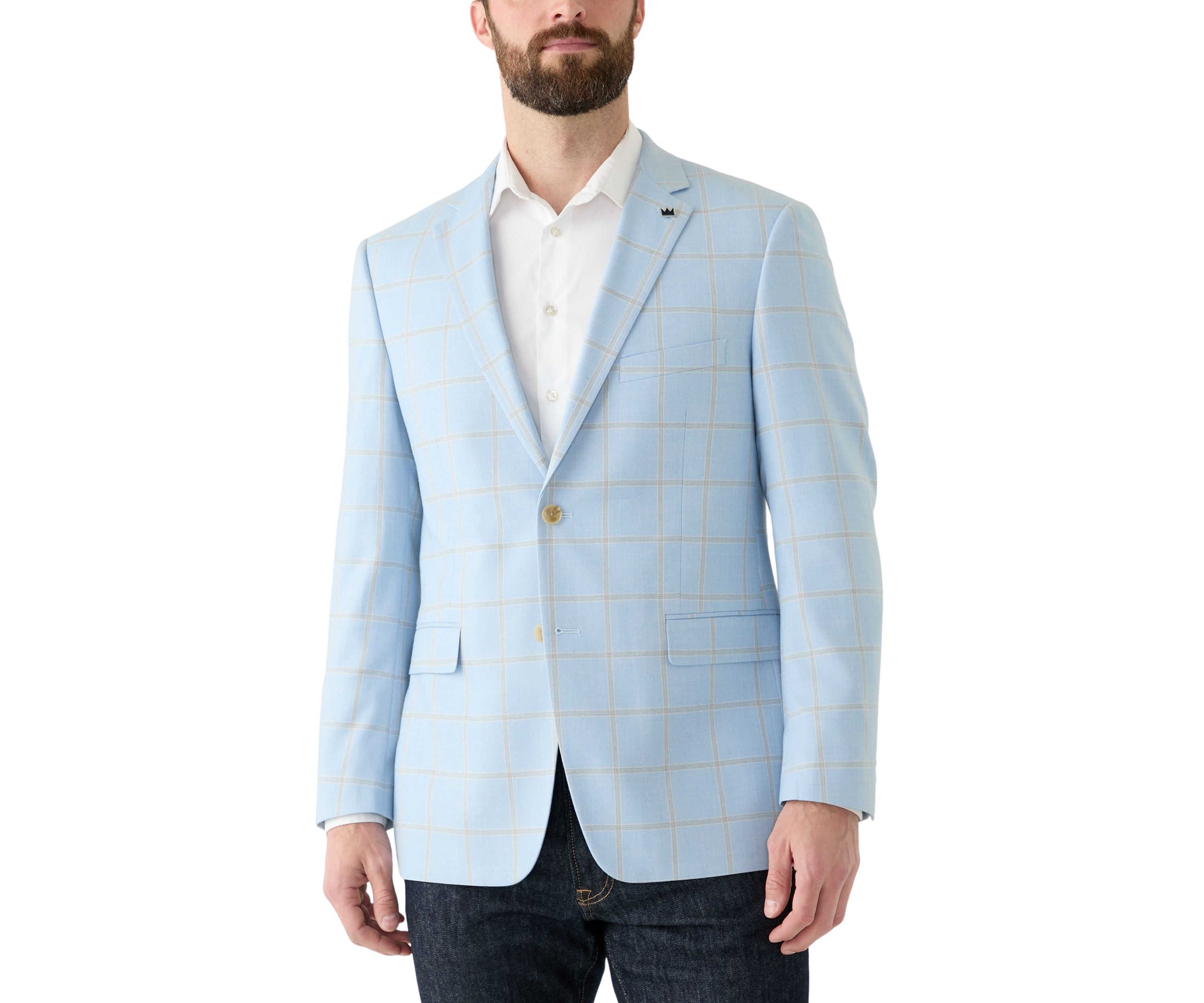 Windowpane Printed Suit Separate Jacket