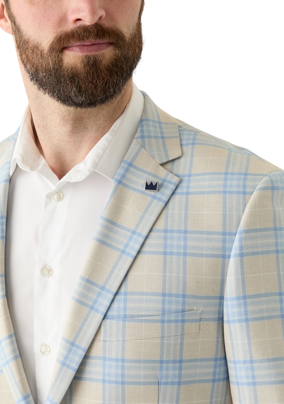 Big & Tall Plaid Printed Sportcoat