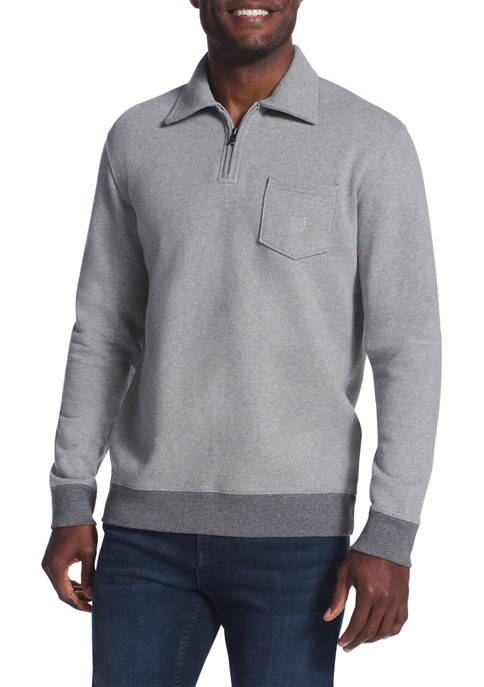 Chaps Long Sleeve Iconic Quarter Zip Fleece Pullover