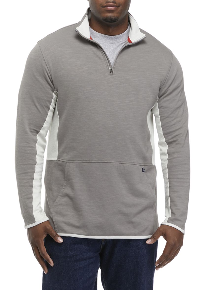 Big & Tall Long Sleeve 1/4 Zip Mock Neck Performance Pullover