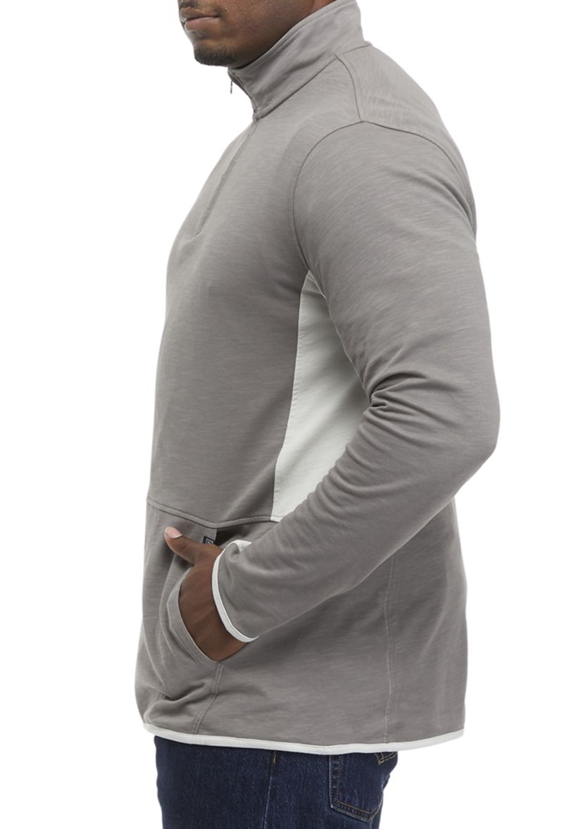 Big & Tall Long Sleeve 1/4 Zip Mock Neck Performance Pullover