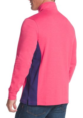 Long Sleeve Pieced Mock Neck Knit Top