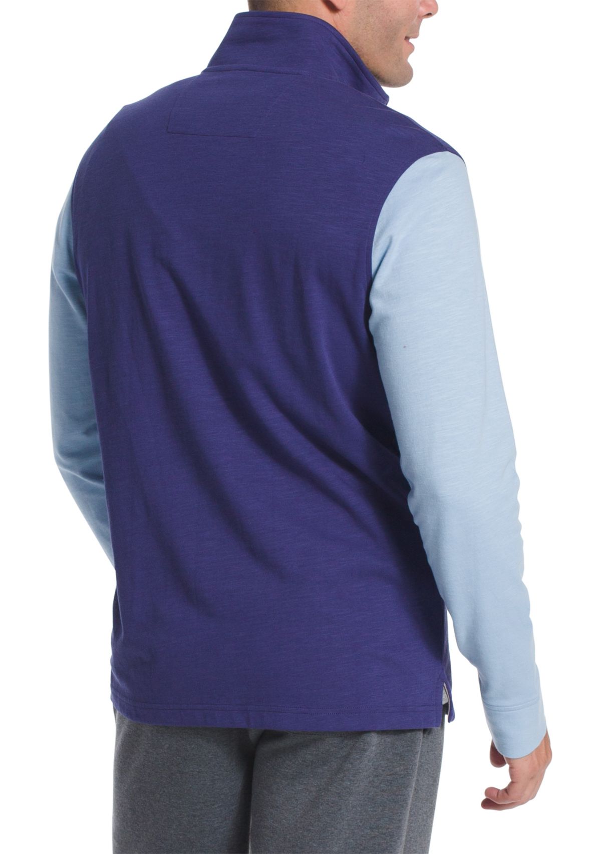   Long Sleeve Front Stripe Mock Neck Knit Pullover 