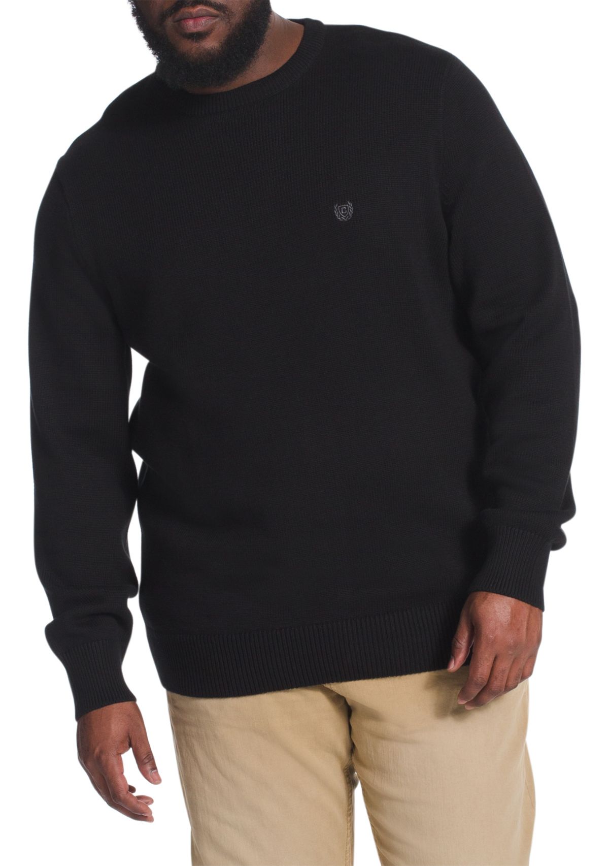 Big & Tall Classic Cotton Crew Neck Long Sleeve Pullover 