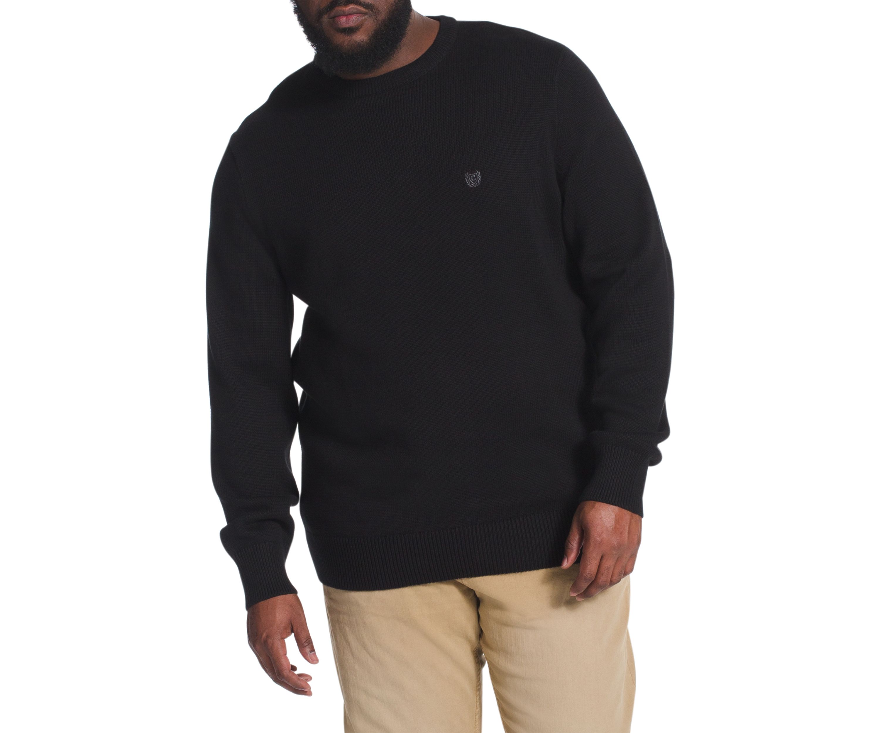 Big & Tall Classic Cotton Crew Neck Long Sleeve Pullover 