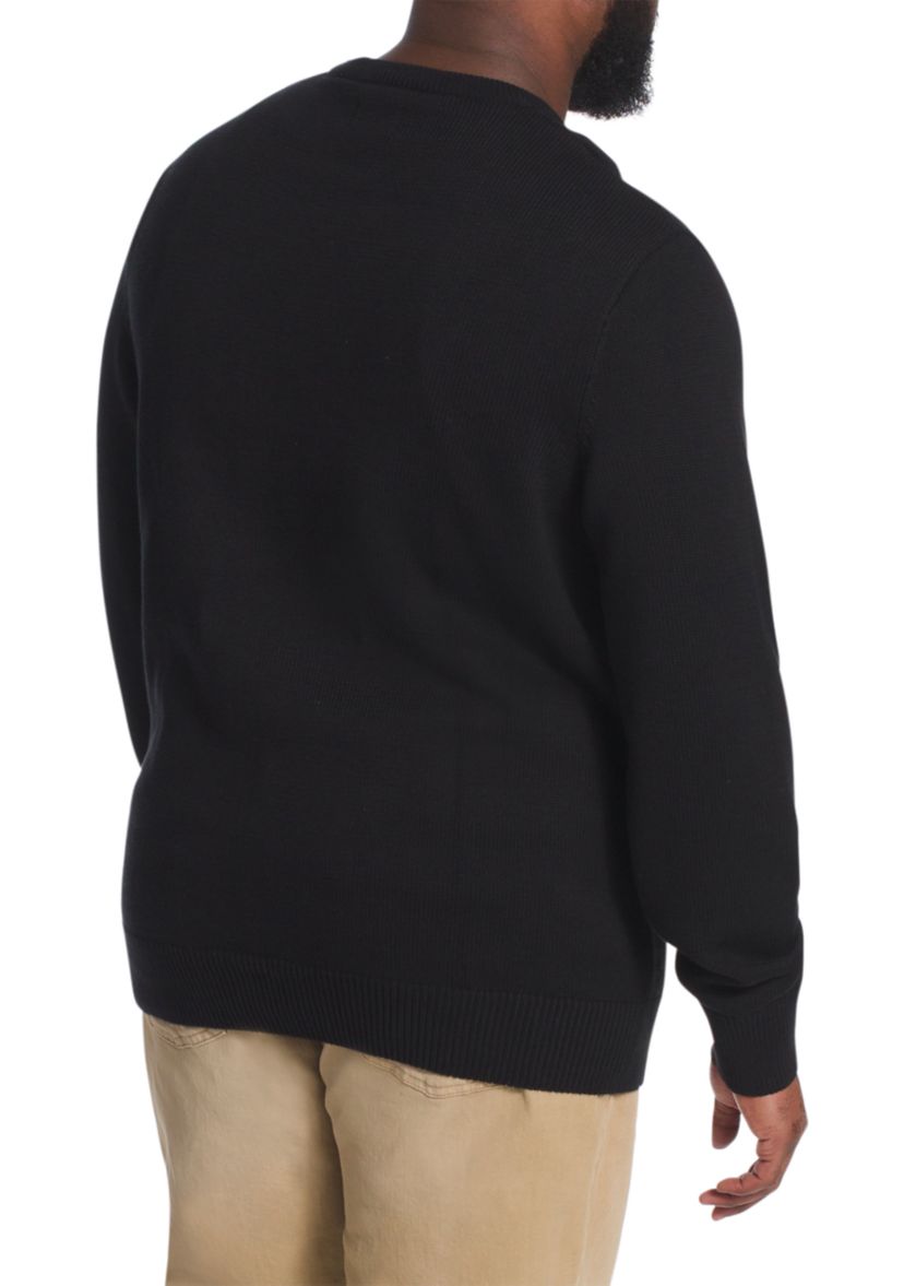 Big & Tall Classic Cotton Crew Neck Long Sleeve Pullover 