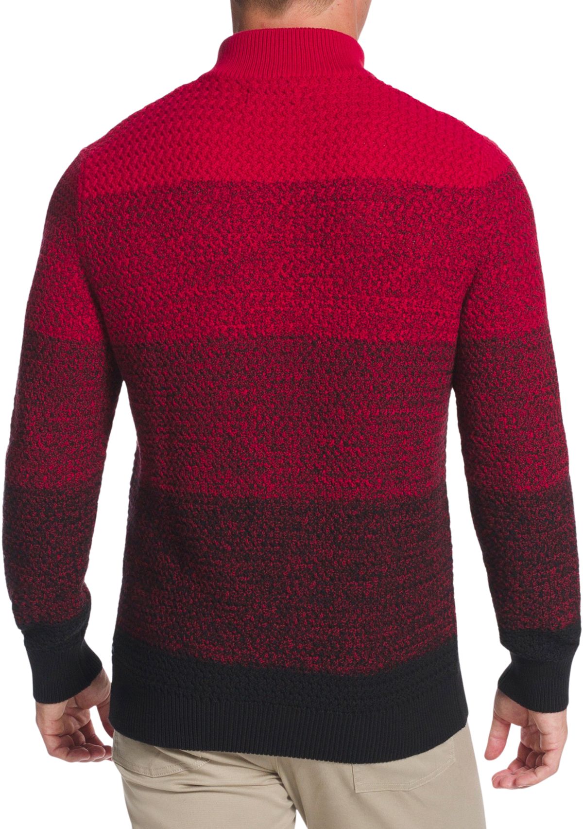 Ombré Buttoned Mock Neck Sweater