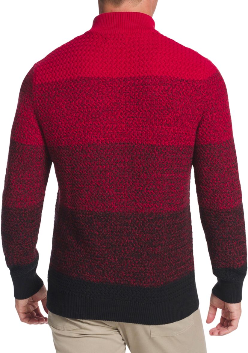 Ombré Buttoned Mock Neck Sweater