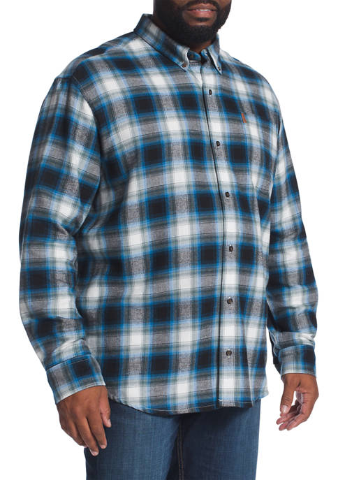 Big & Tall Flannel Long Sleeve Sport Shirt 