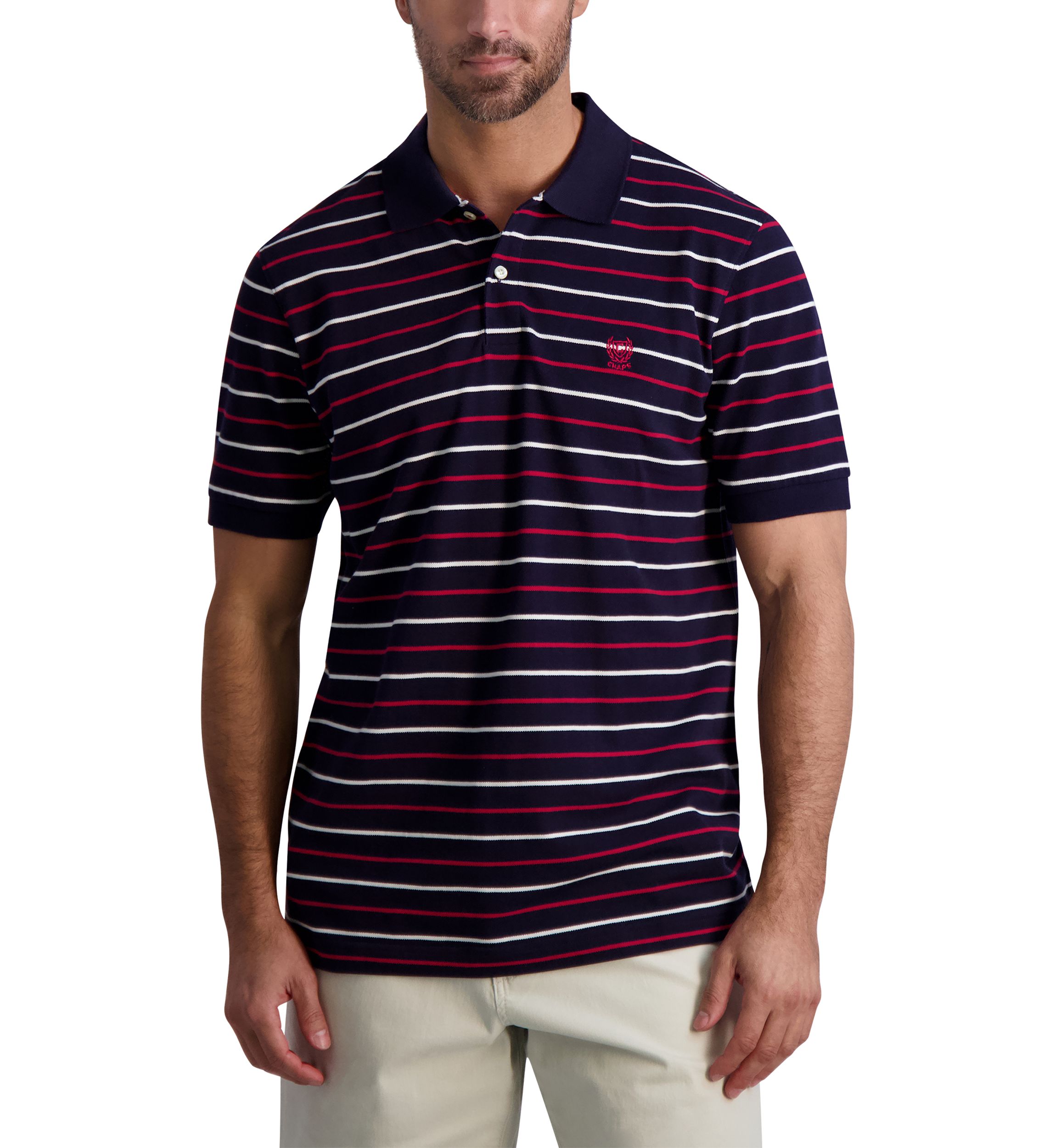 Short Sleeve Striped Polo Shirt 