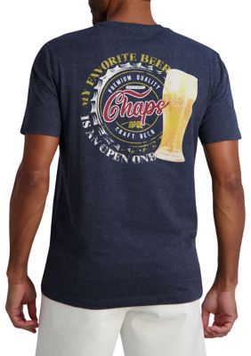 Chaps Men's Short Sleeve Beer Graphic T-Shirt, Navy Blue, Medium