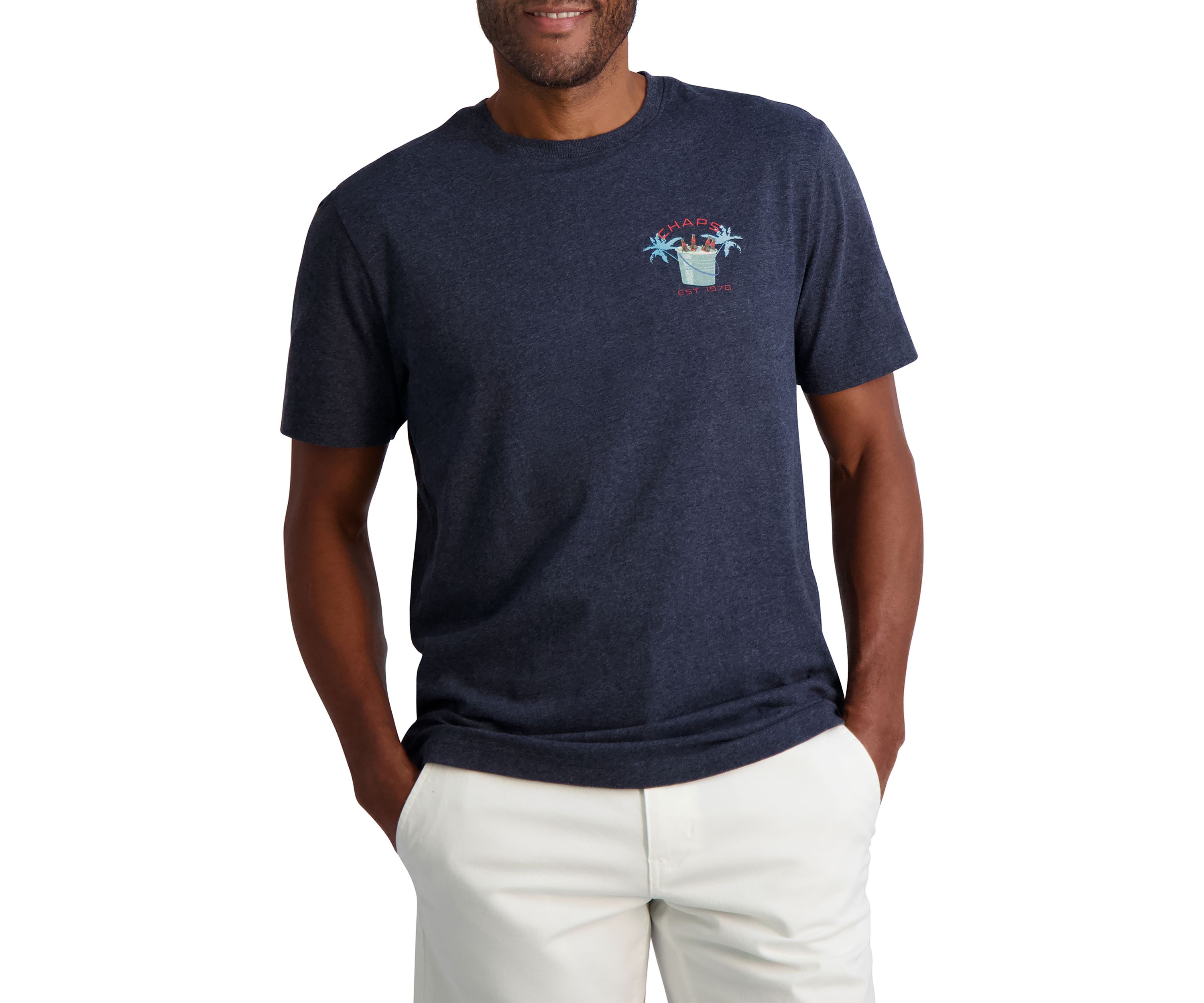 Short Sleeve Navy Dog Graphic T-Shirt