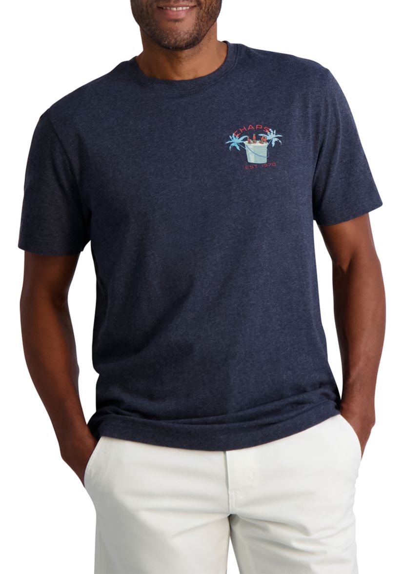 Short Sleeve Navy Dog Graphic T-Shirt