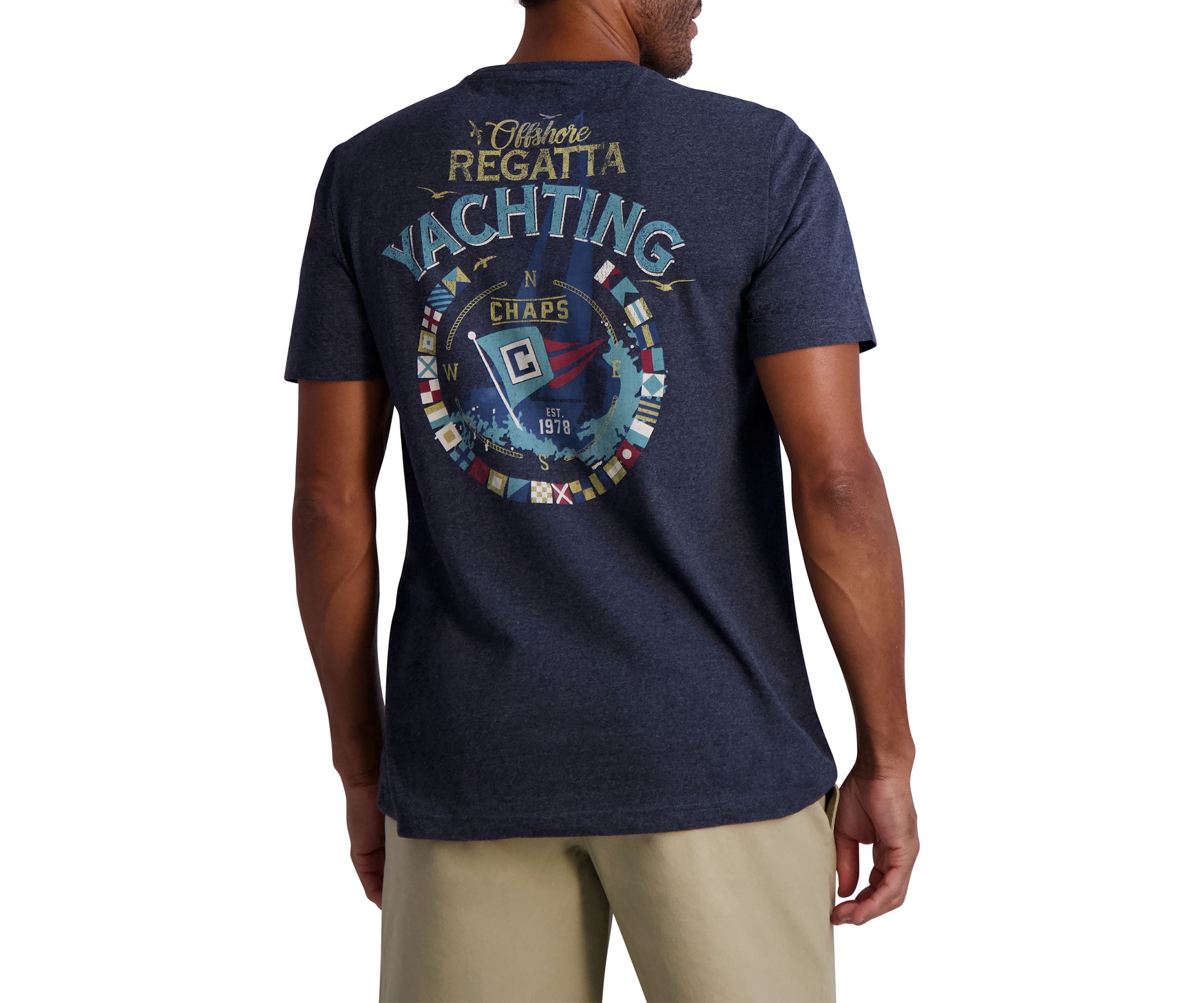 Short Sleeve Graphic T-Shirt - Navy Yachting 