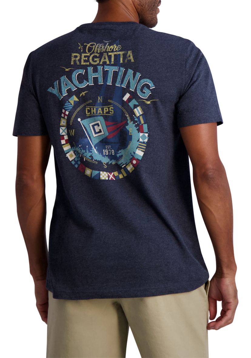 Short Sleeve Graphic T-Shirt - Navy Yachting 