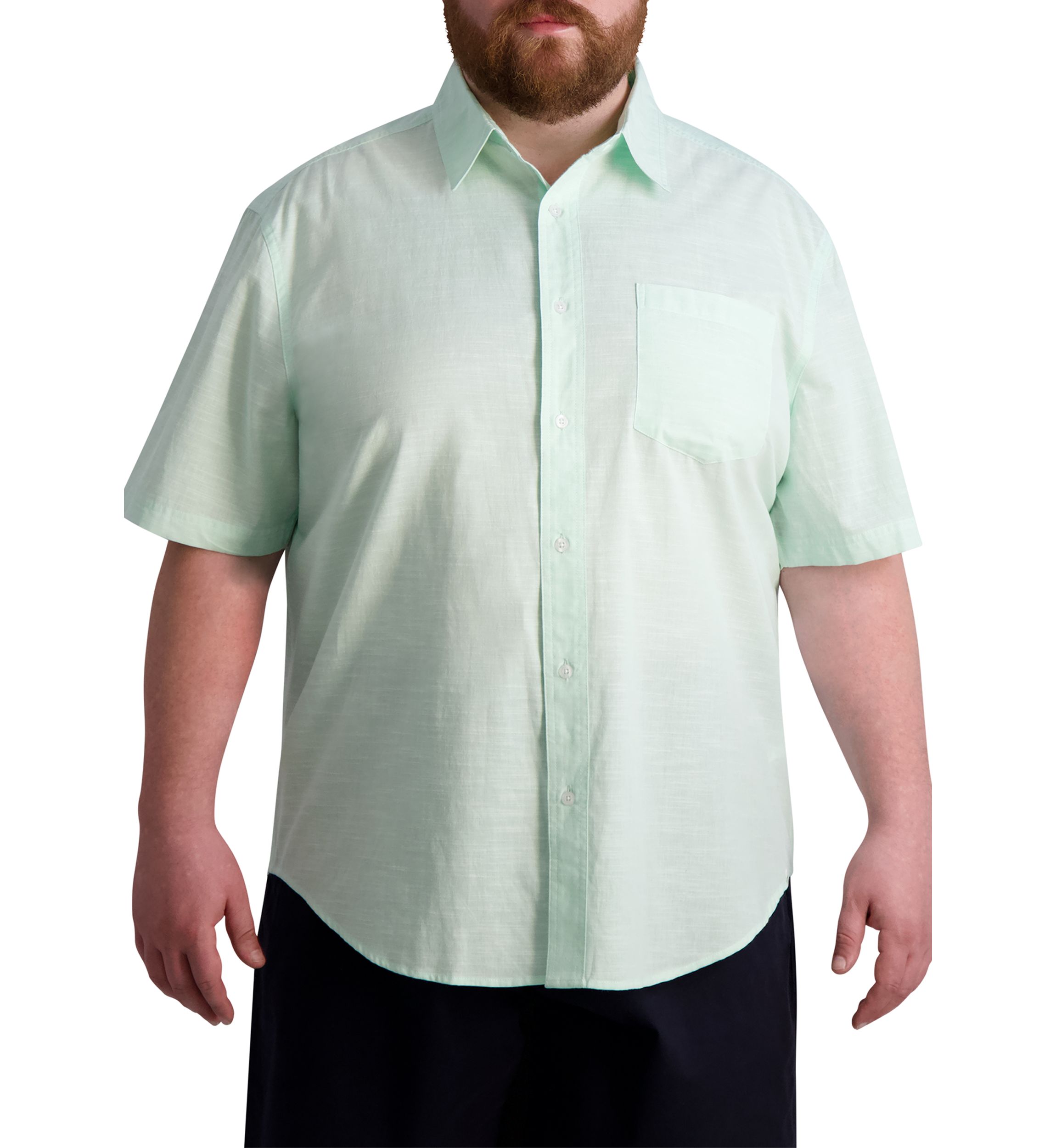 Big & Tall Short Sleeve Coastland Chambray Solid Shirt 