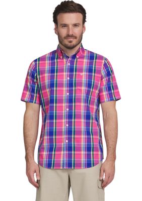 Chaps Big & Tall Short Sleeve Easy Care Plaid Woven Shirt | belk