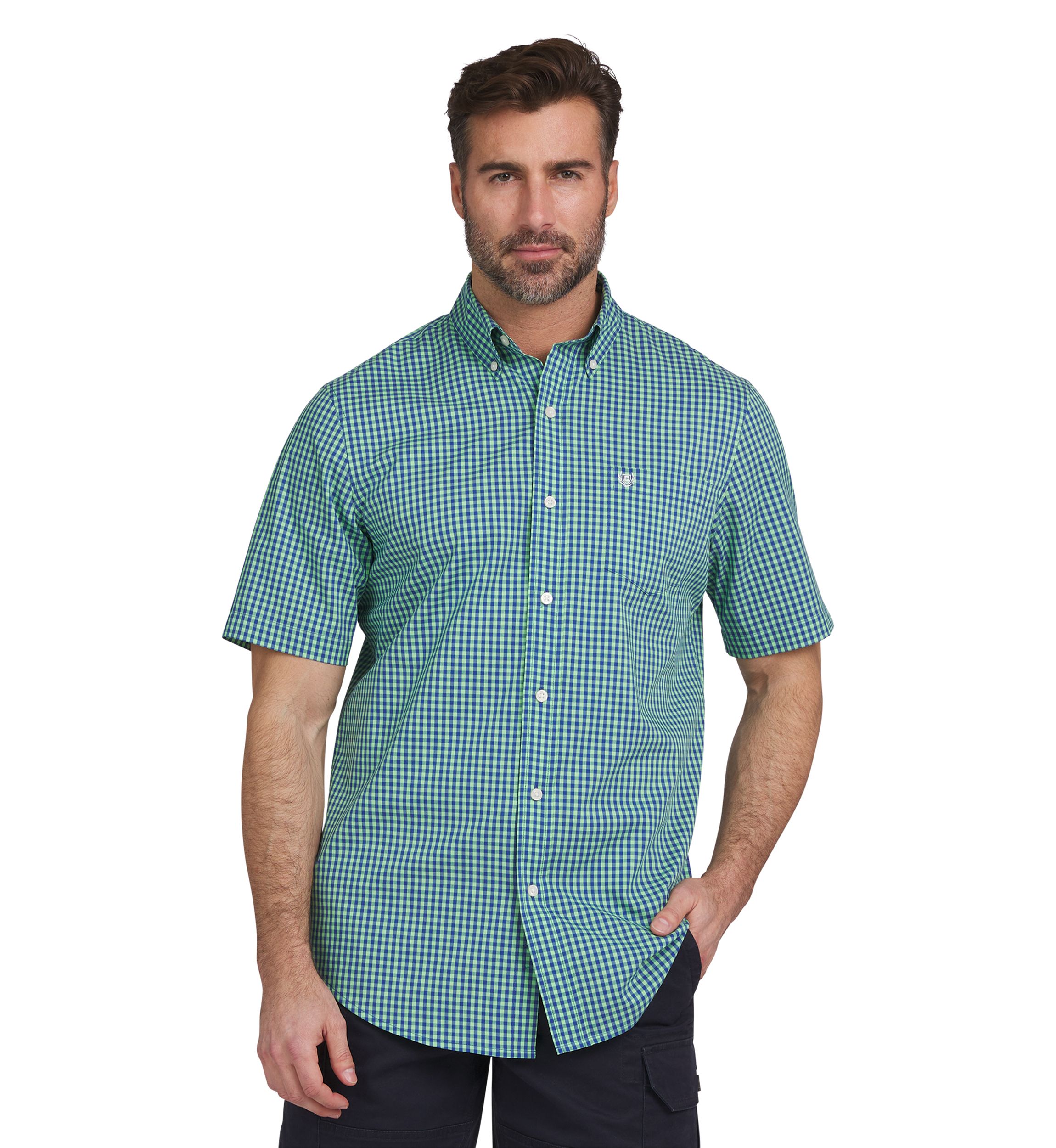 Stretch Easy Care Plaid Button Up Shirt