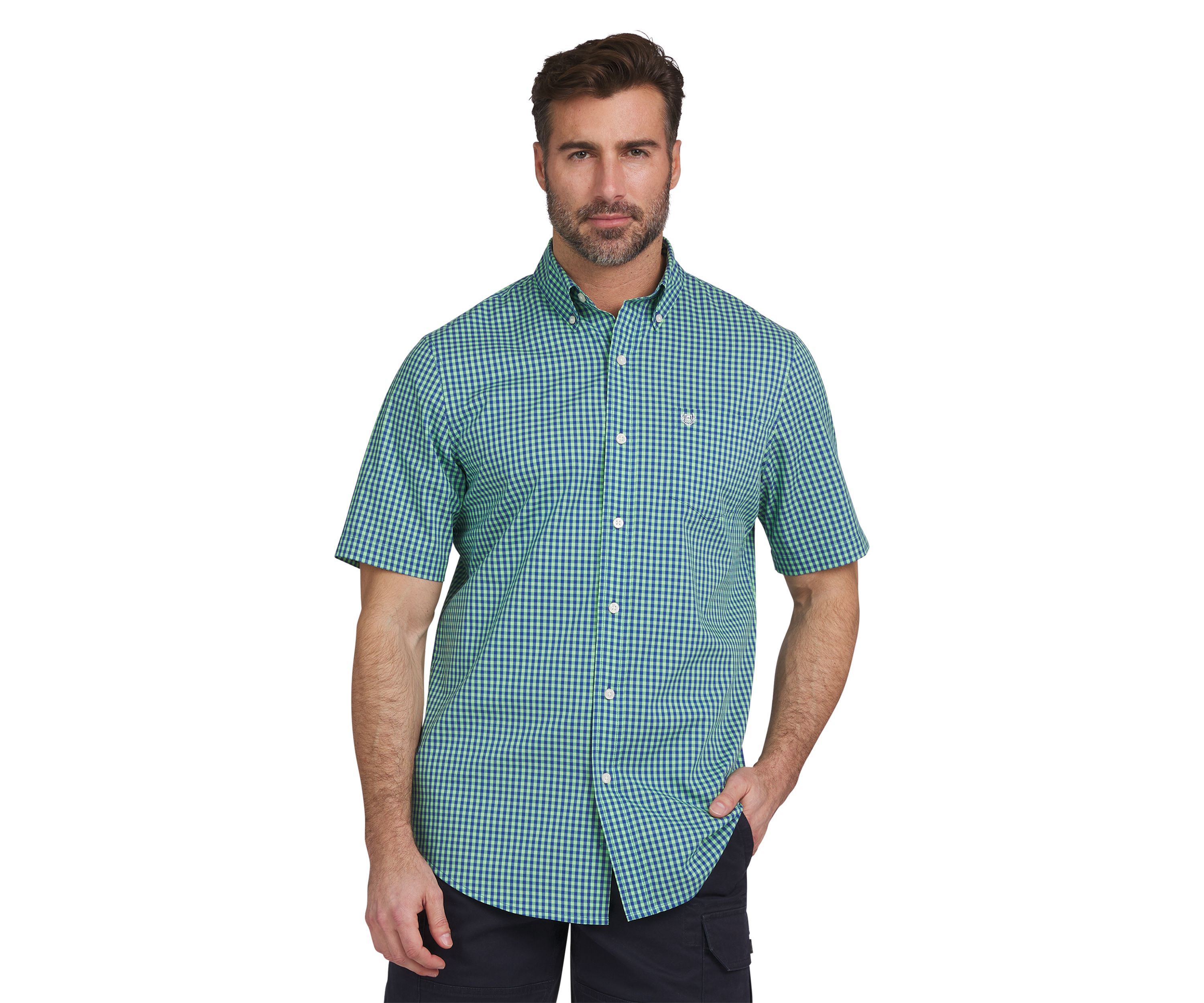 Stretch Easy Care Plaid Button Up Shirt