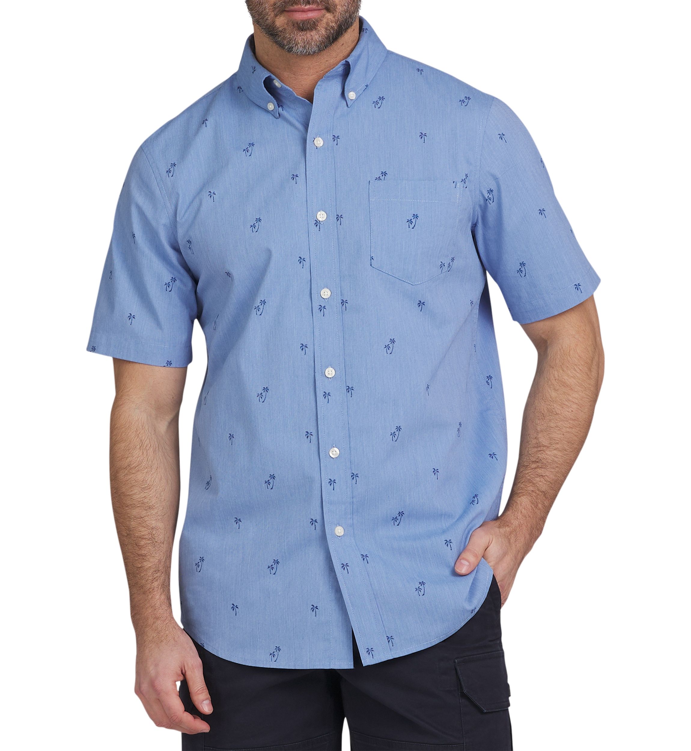 Big & Tall Short Sleeve Easy Care Printed Woven Shirt