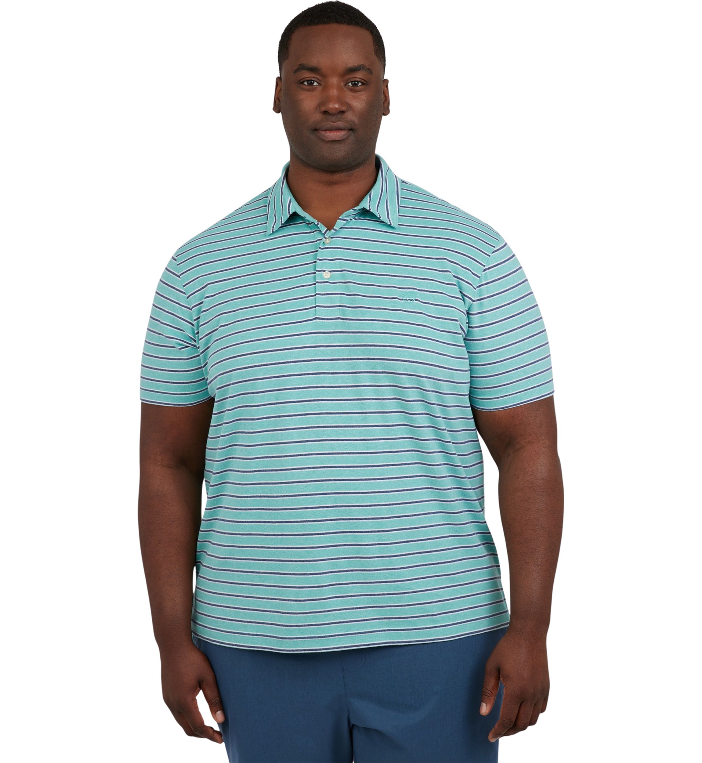 Big & Tall Short Sleeve Slub Button Front Polo Shirt 