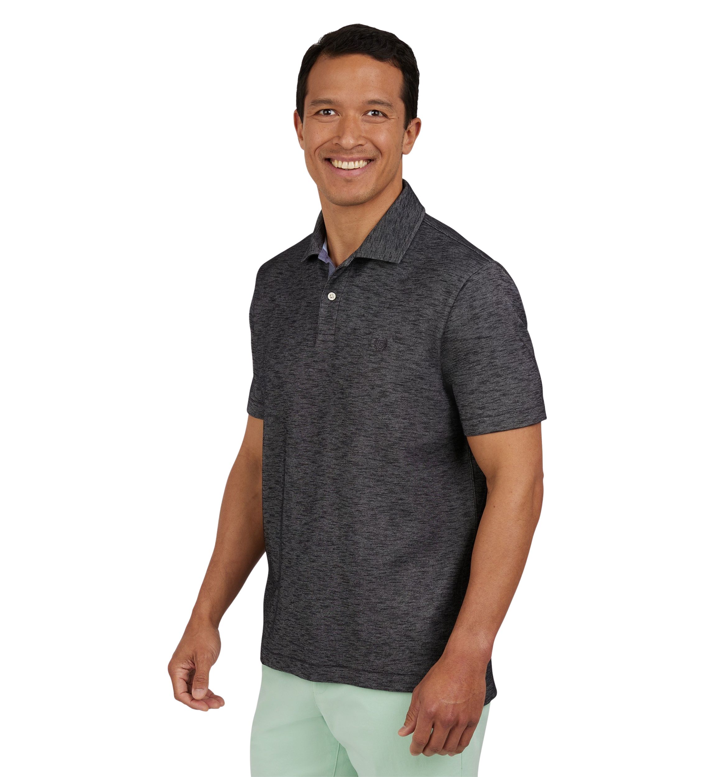 Short Sleeve Slub Polo Shirt 