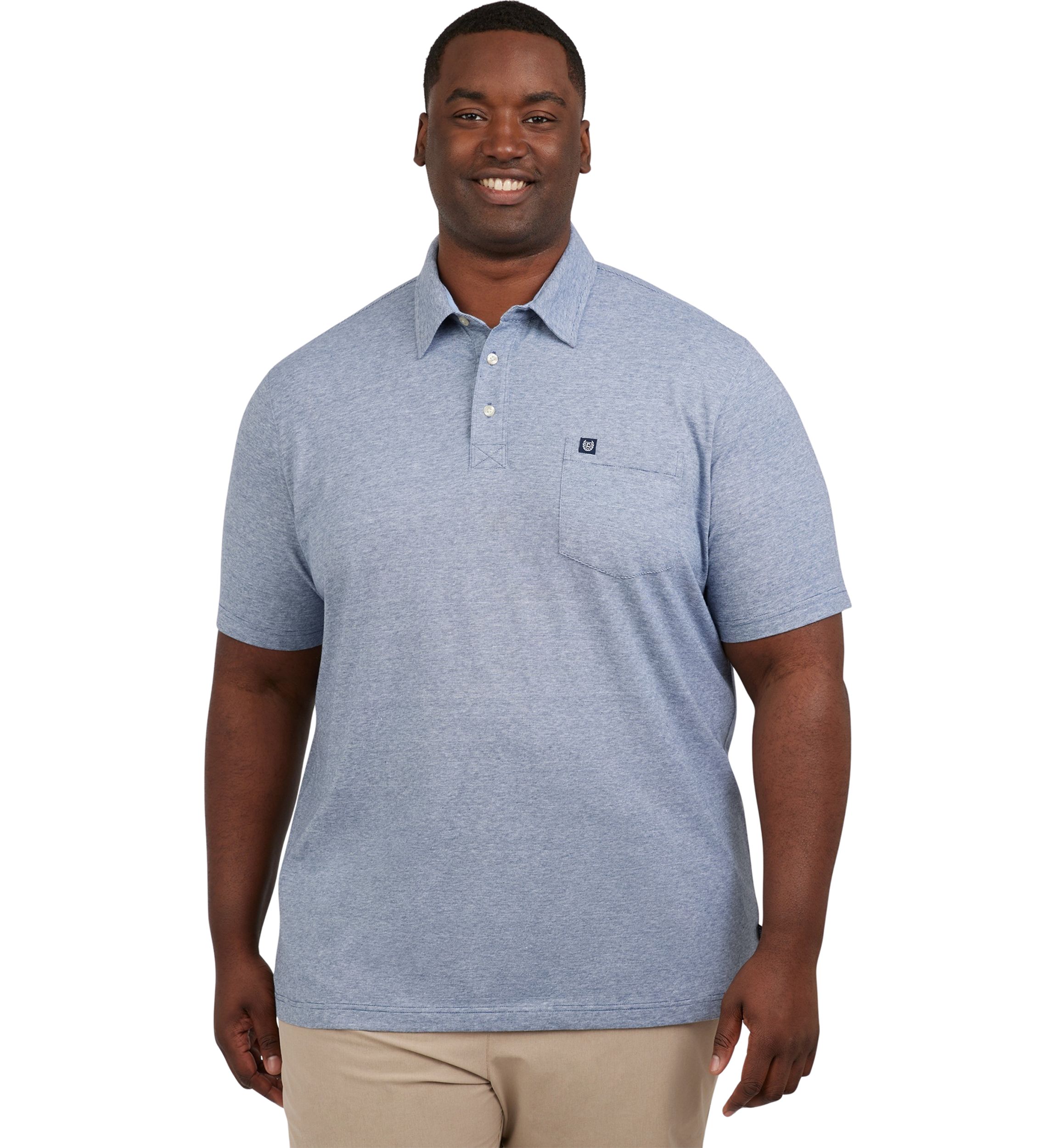 Big & Tall Short Sleeve Slub Button Front Shirt