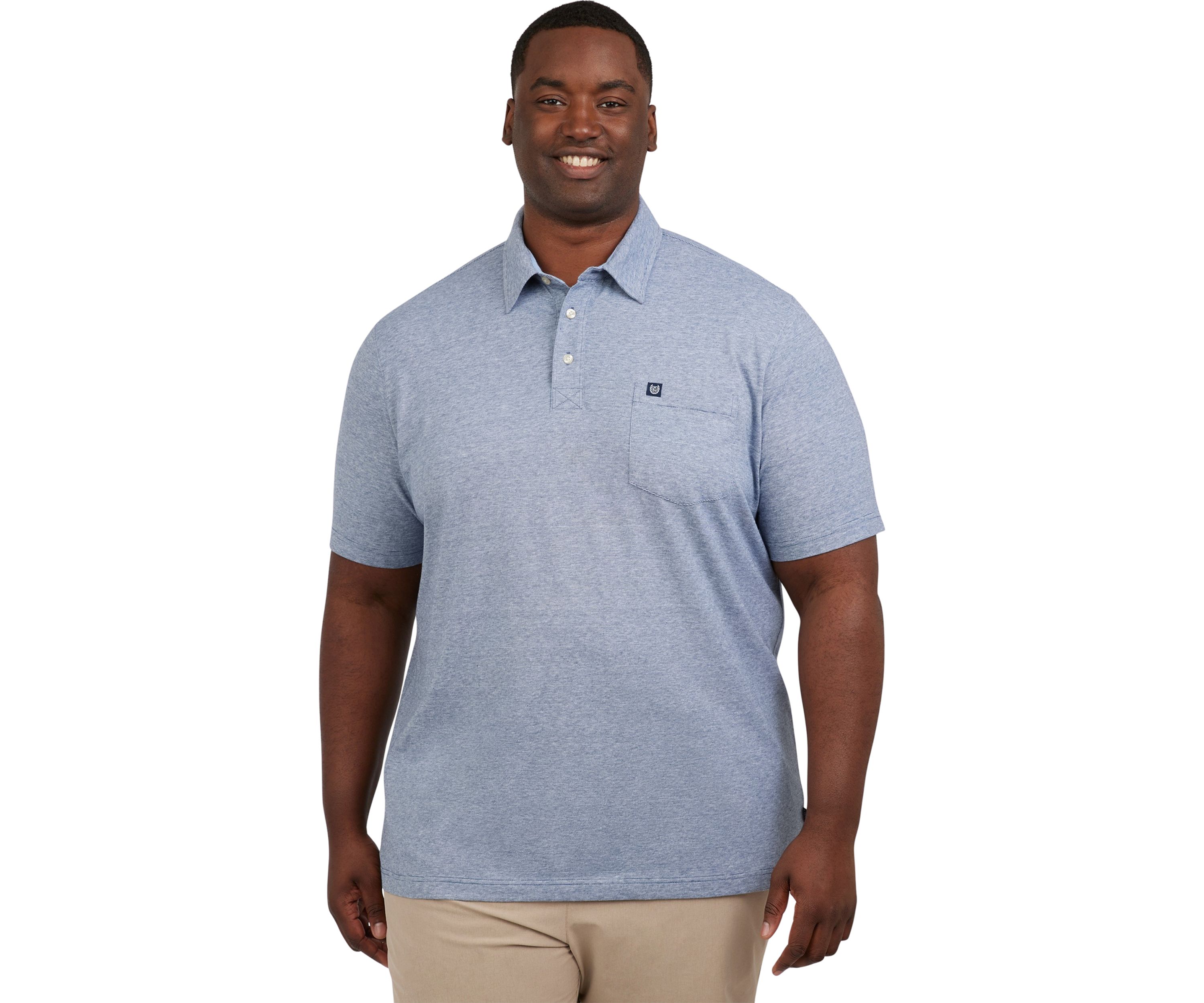 Big & Tall Short Sleeve Slub Button Front Shirt