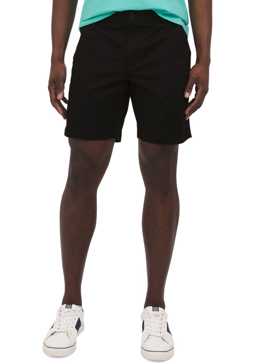 8" Flat Front Stretch Twill Shorts