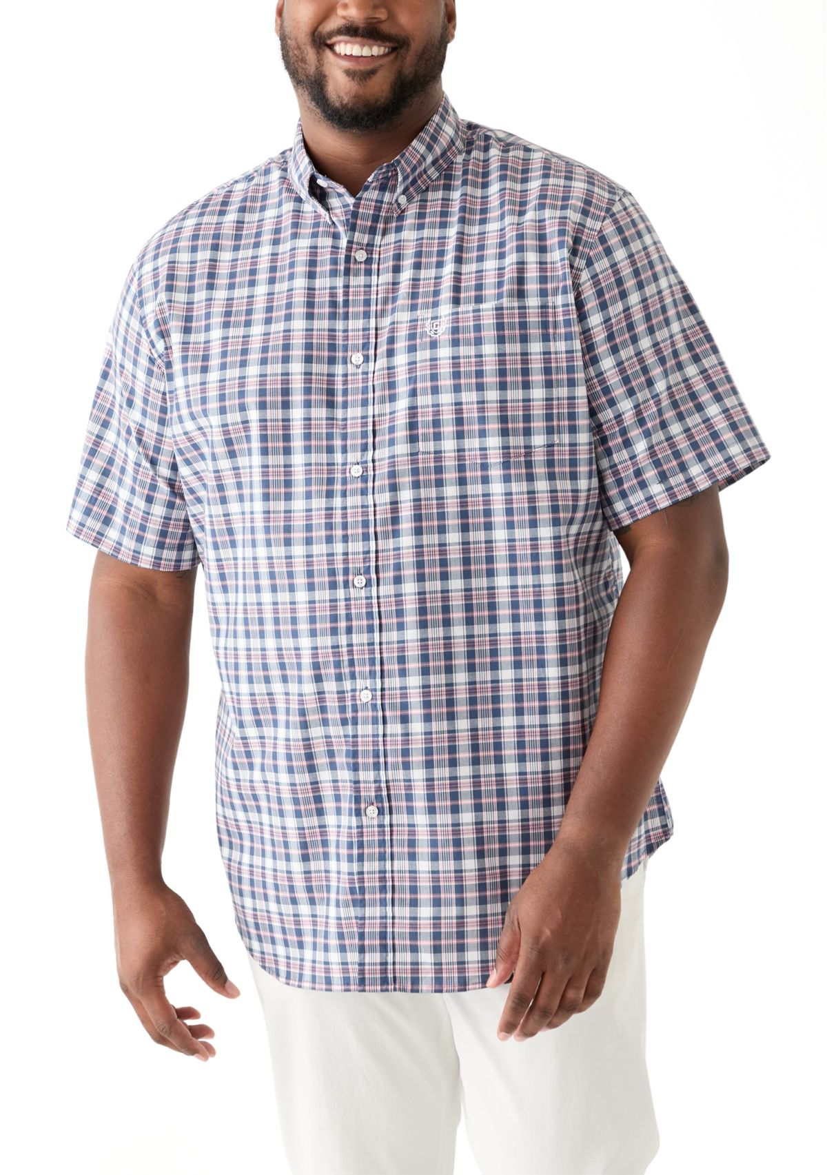 Big & Tall Short Sleeve Easy Woven Shirt