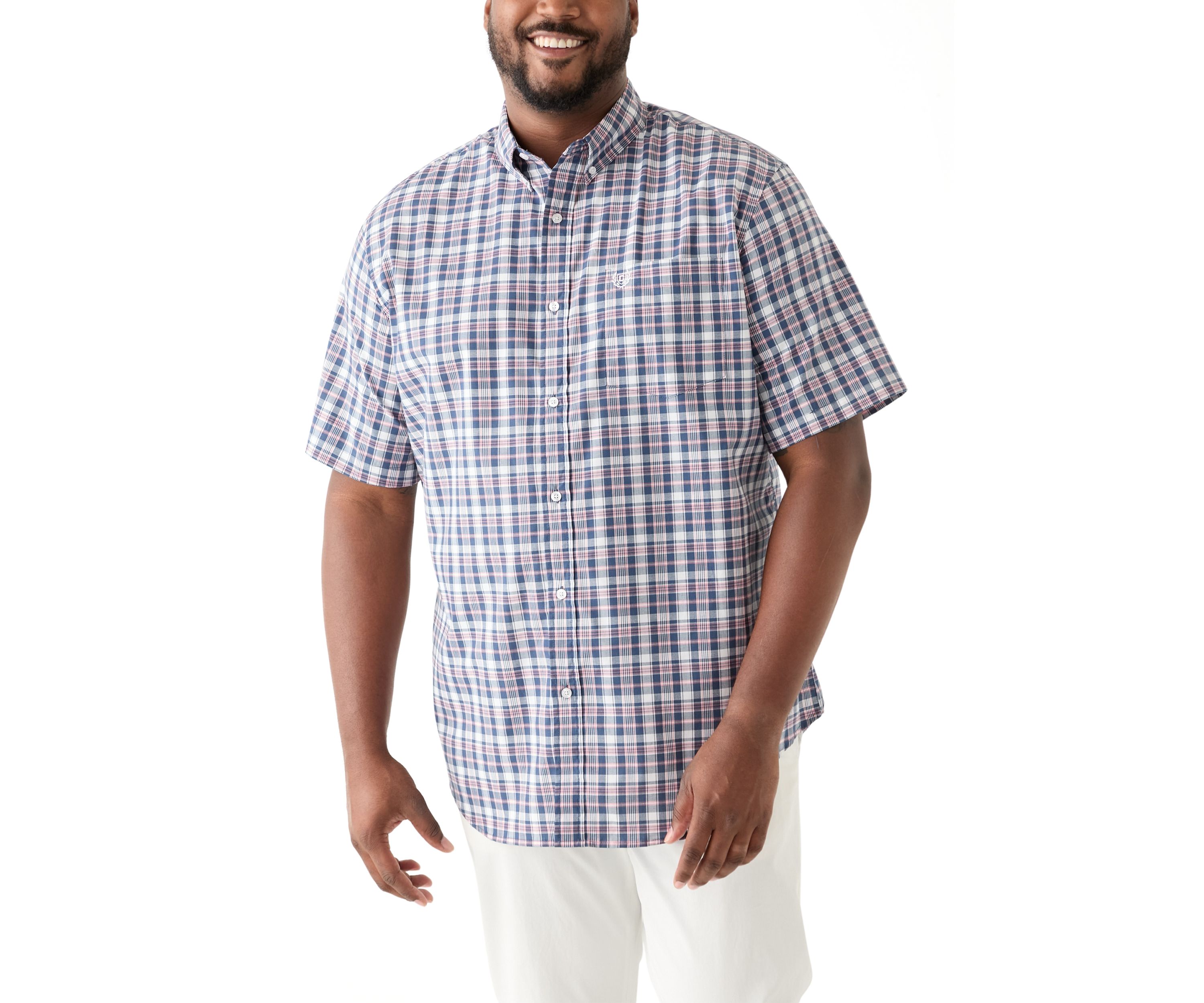 Big & Tall Short Sleeve Easy Woven Shirt