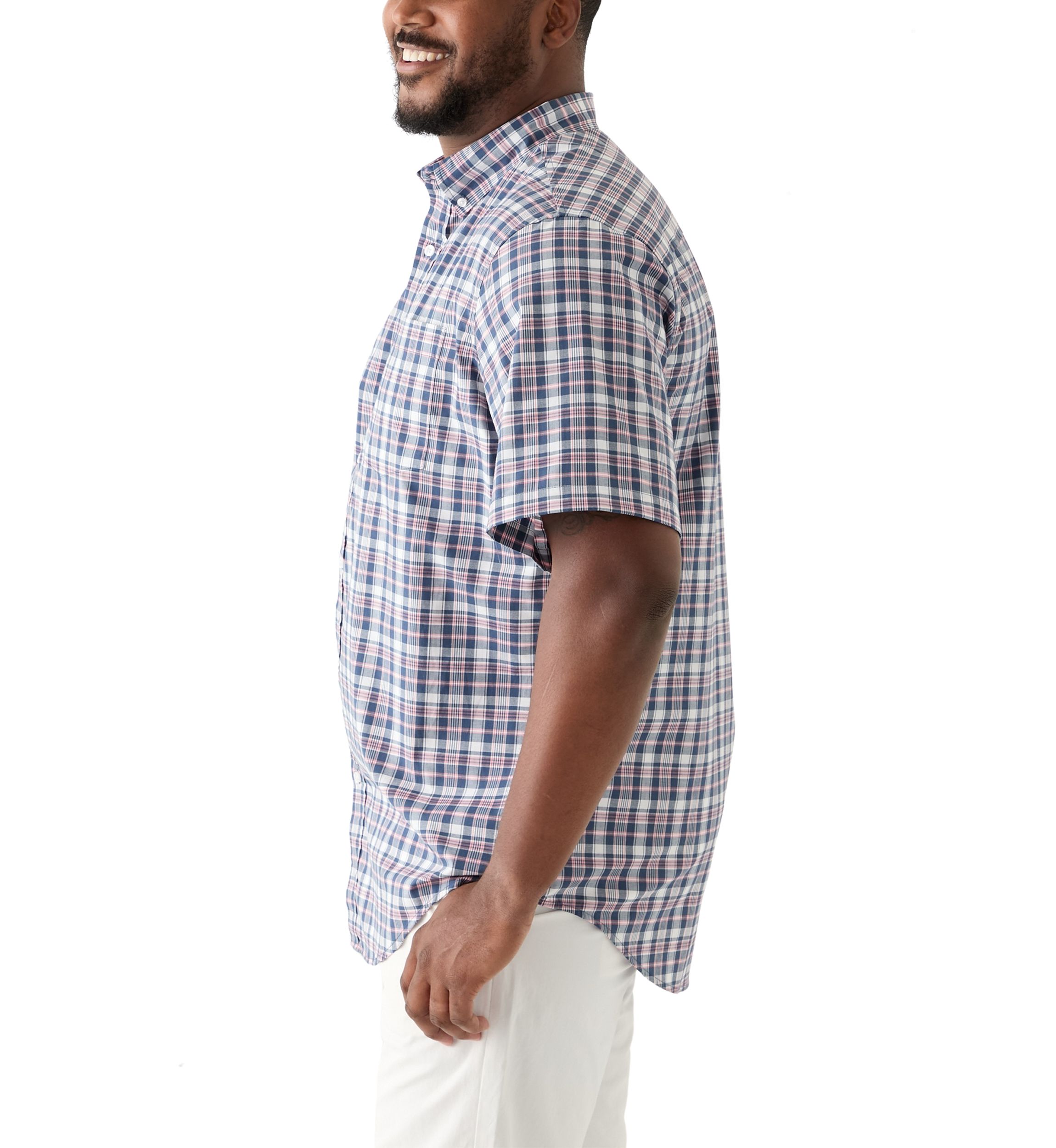 Big & Tall Short Sleeve Easy Woven Shirt