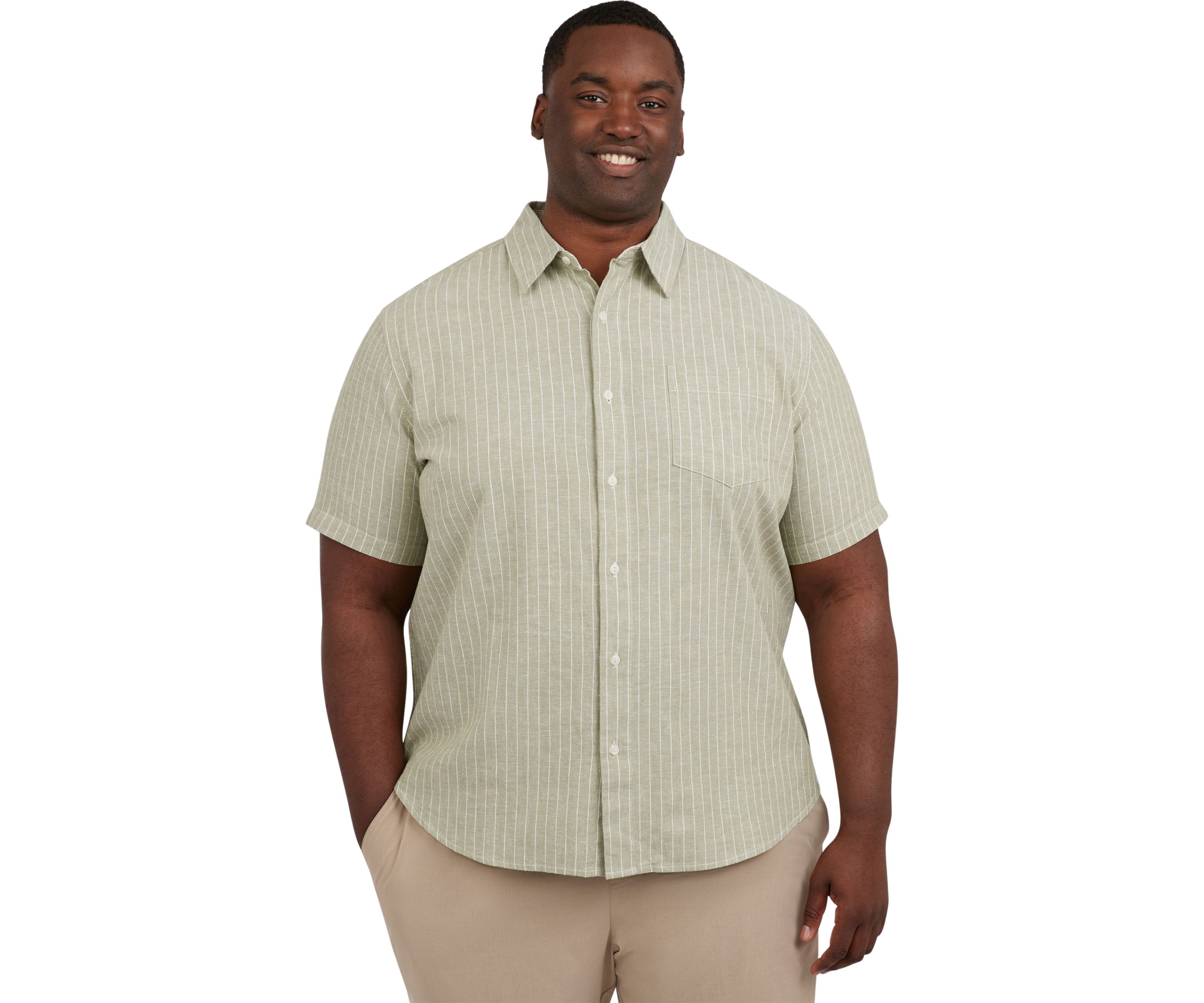 Short Sleeve Yarn Dyed Linen Shirt