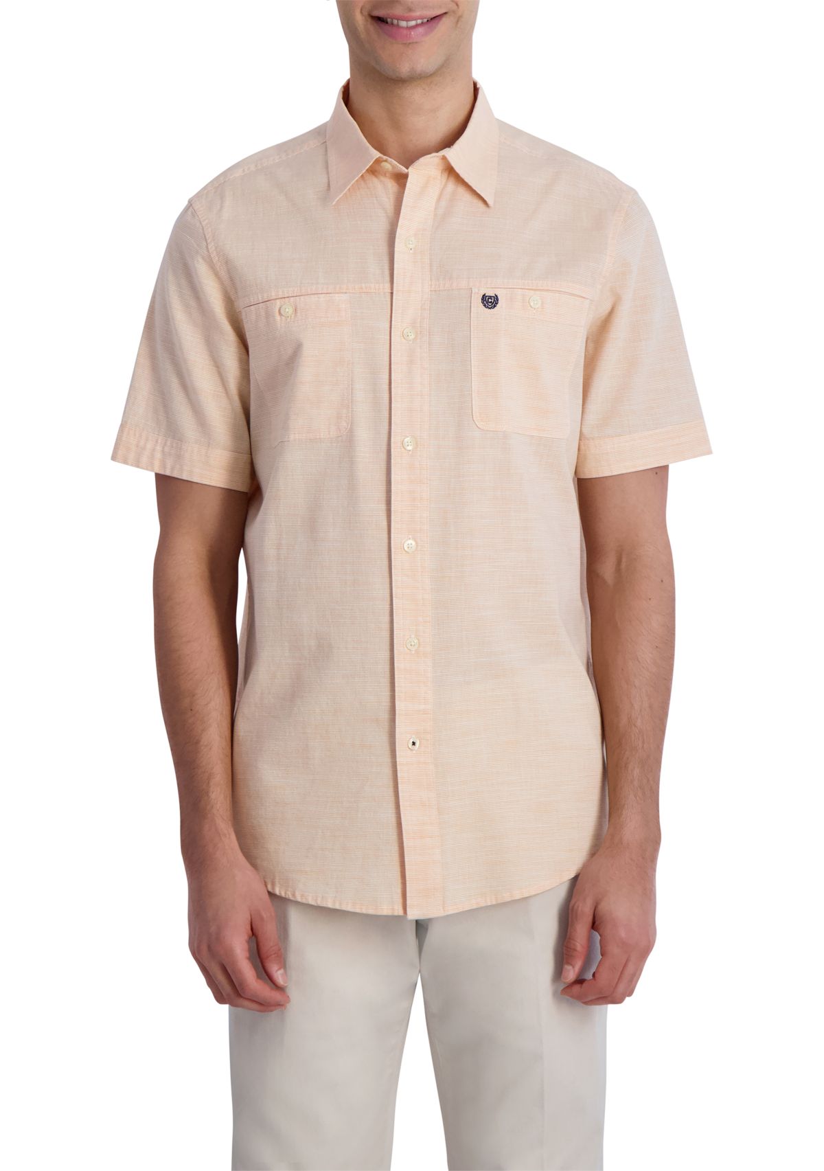 Big & Tall Short Sleeve Coastland Wash Slub Woven Shirt