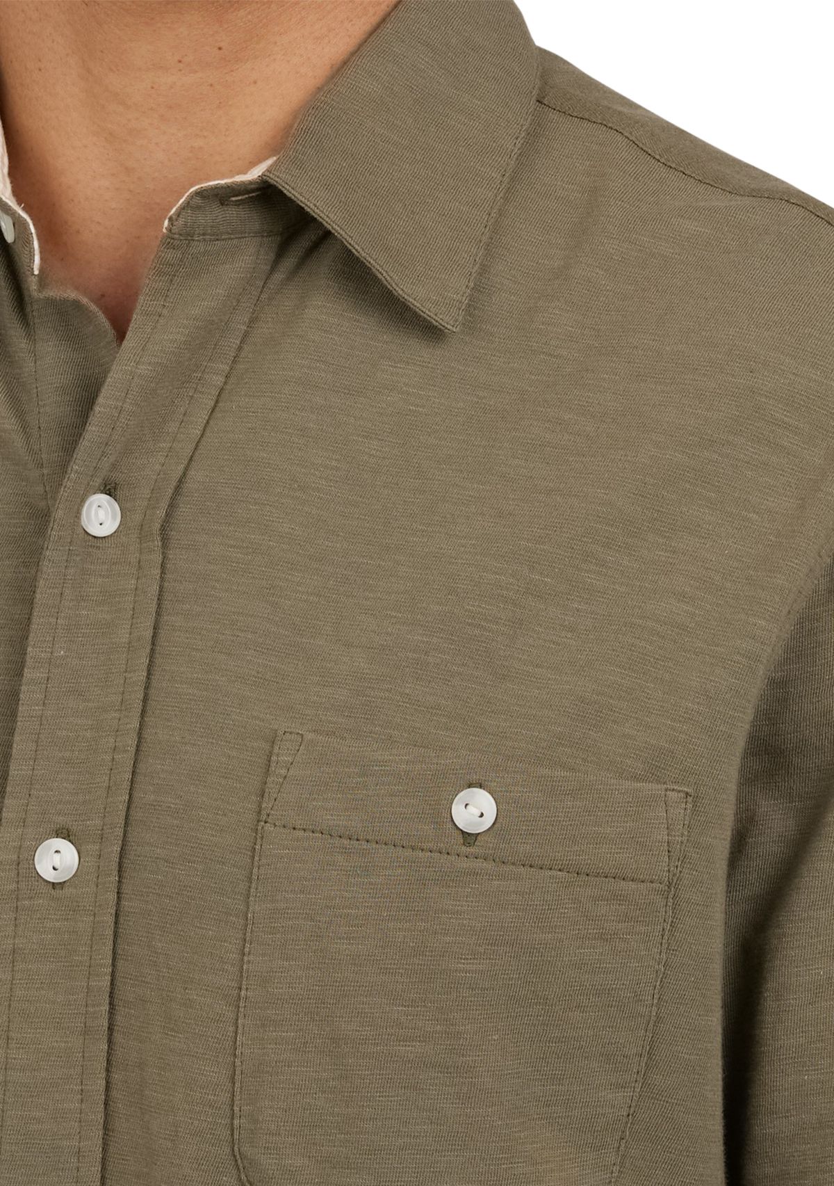 Short Sleeve Slub Button Front Shirt 