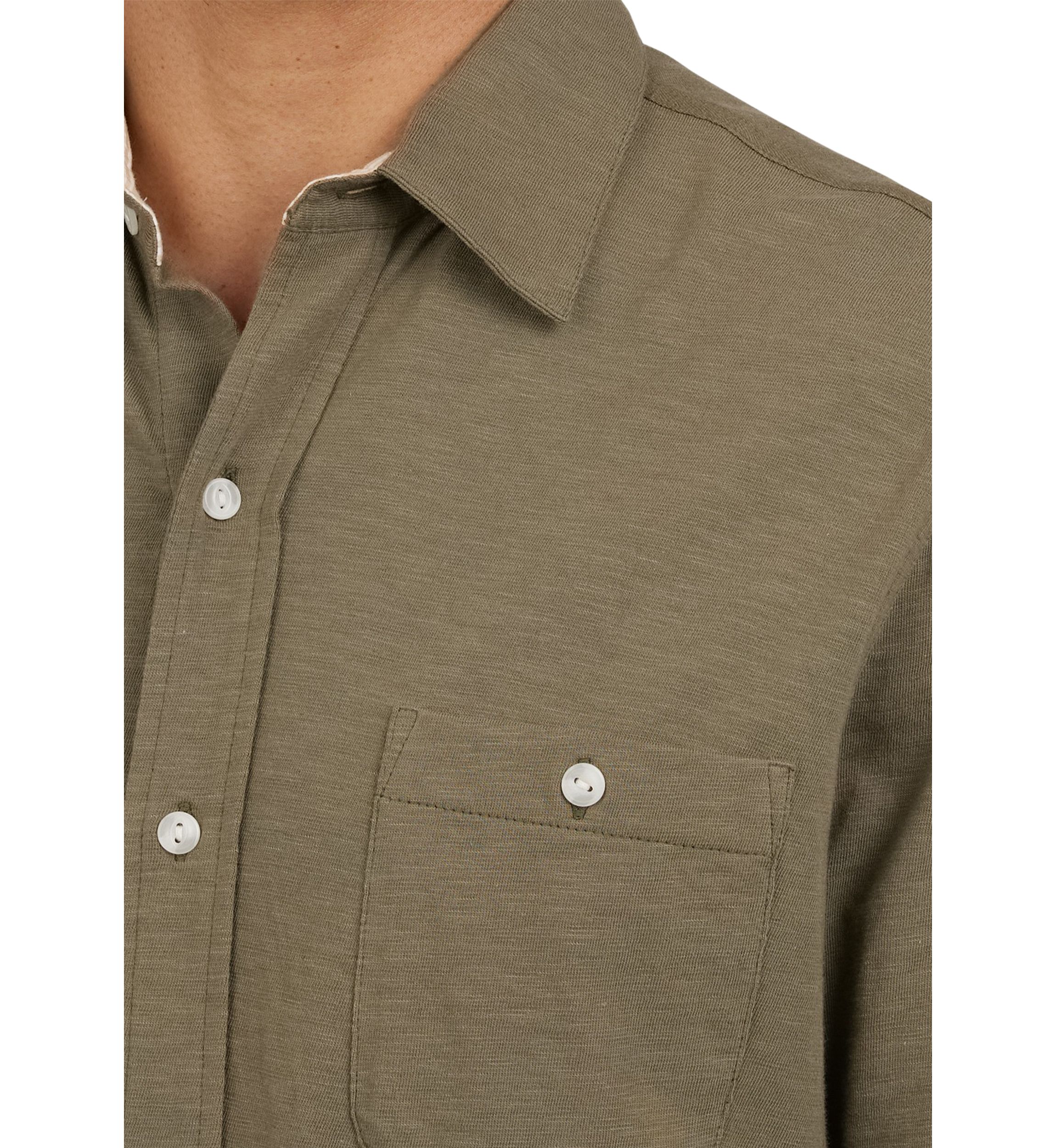 Short Sleeve Slub Button Front Shirt 