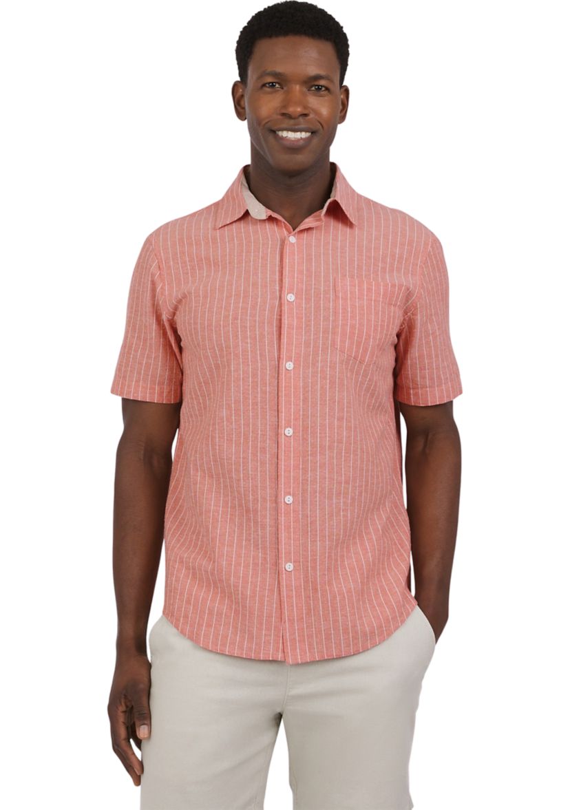 Short Sleeve Stripe Linen Shirt
