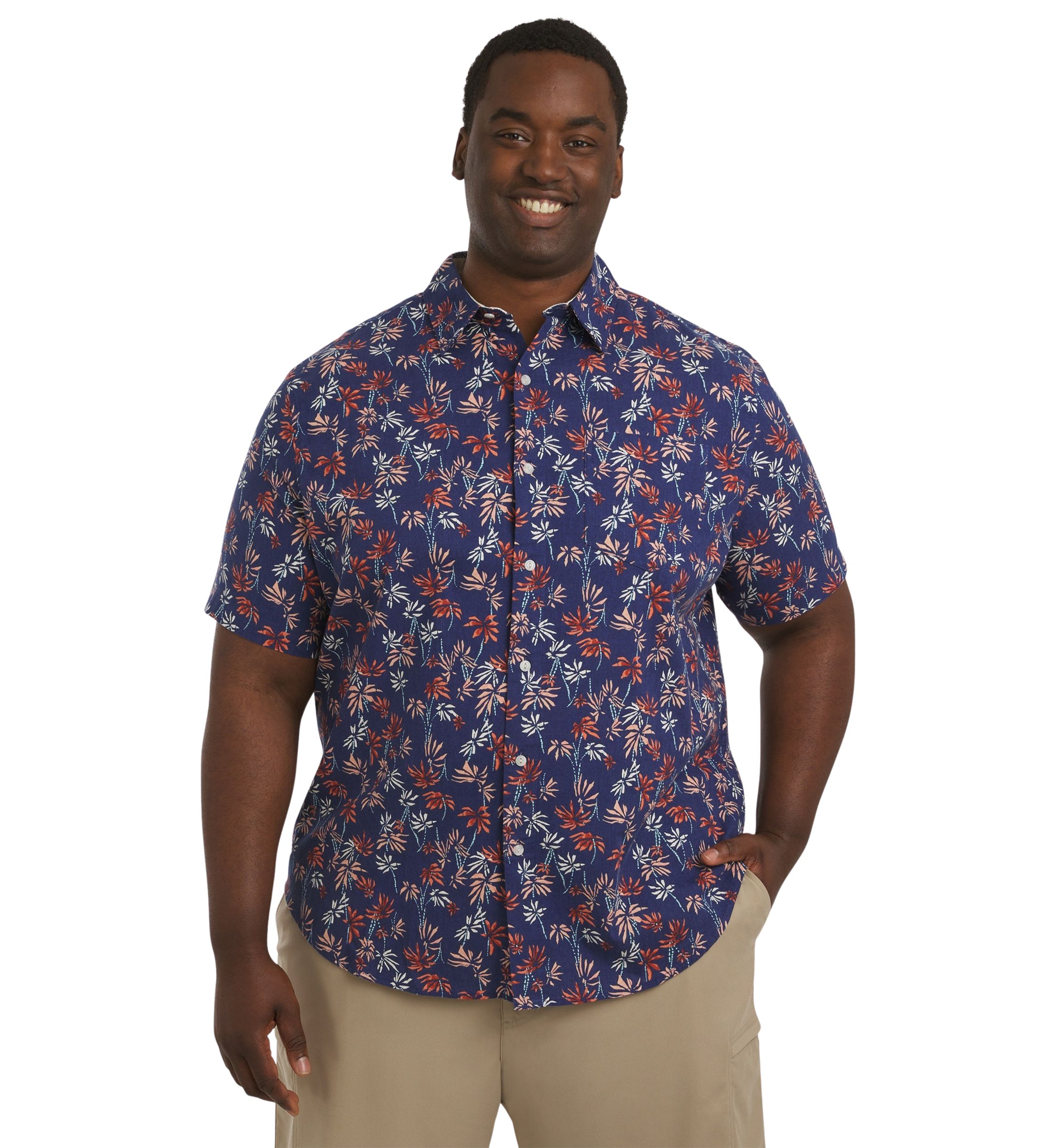 Big & Tall Short Sleeve Printed Woven Shirt
