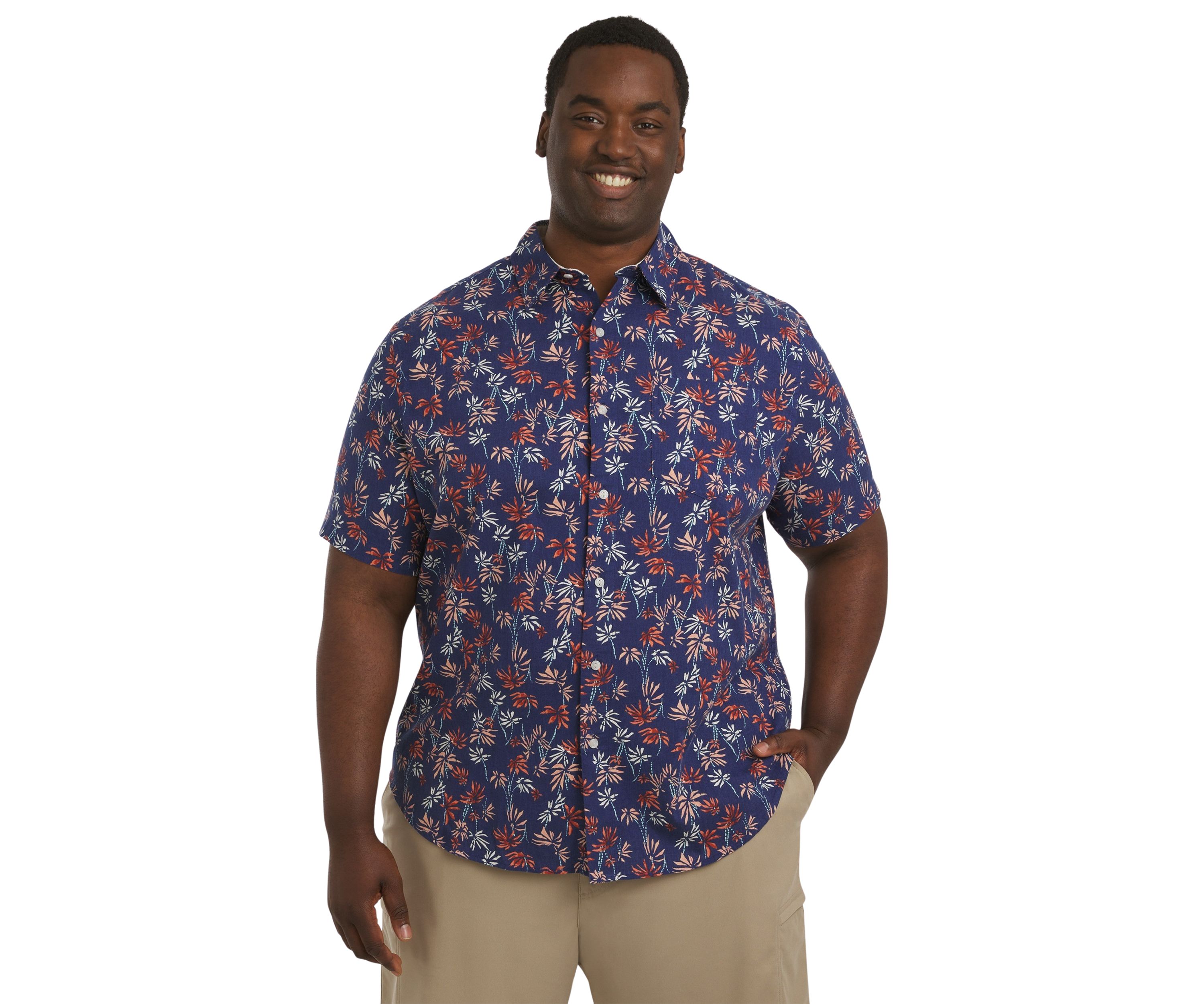 Big & Tall Short Sleeve Printed Woven Shirt
