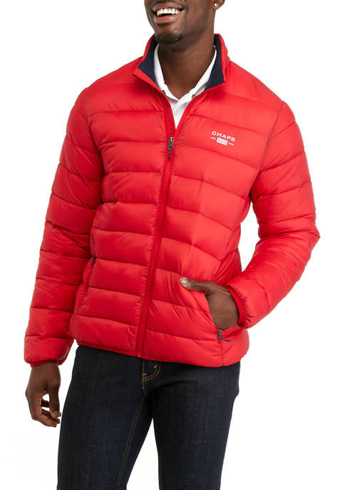 Chaps Men's Vineyard Puffer Jacket (Red Port)