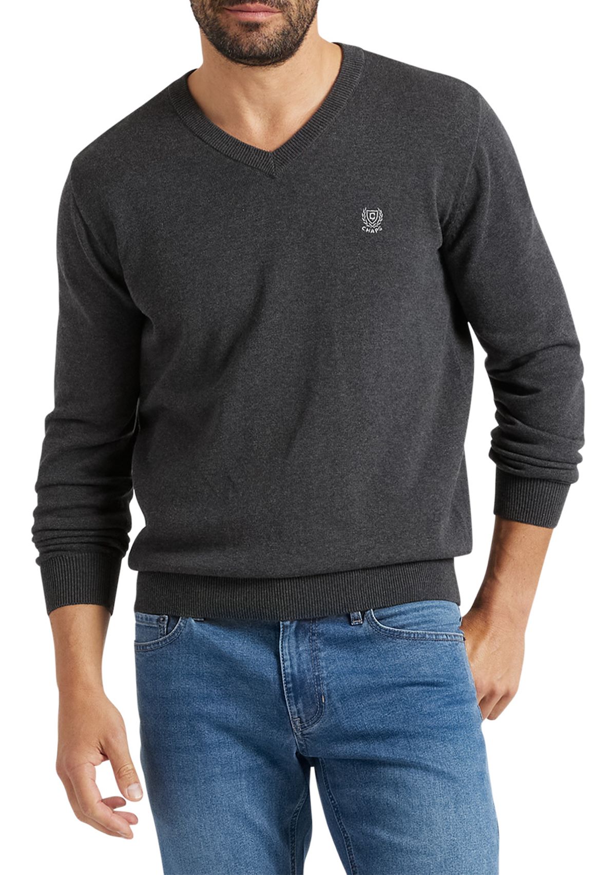 Big & Tall Jersey V-Neck Sweater