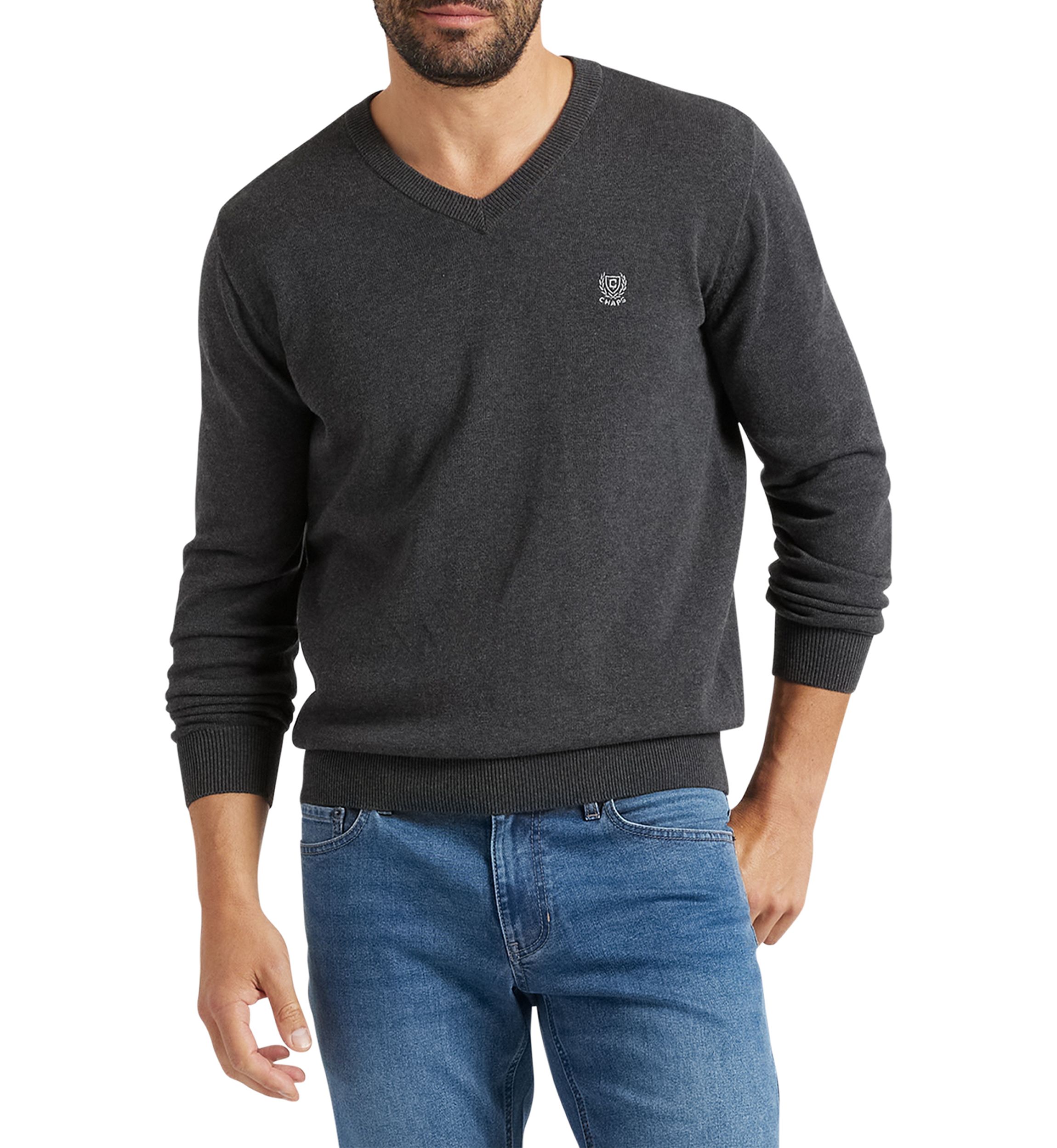 Big & Tall Jersey V-Neck Sweater
