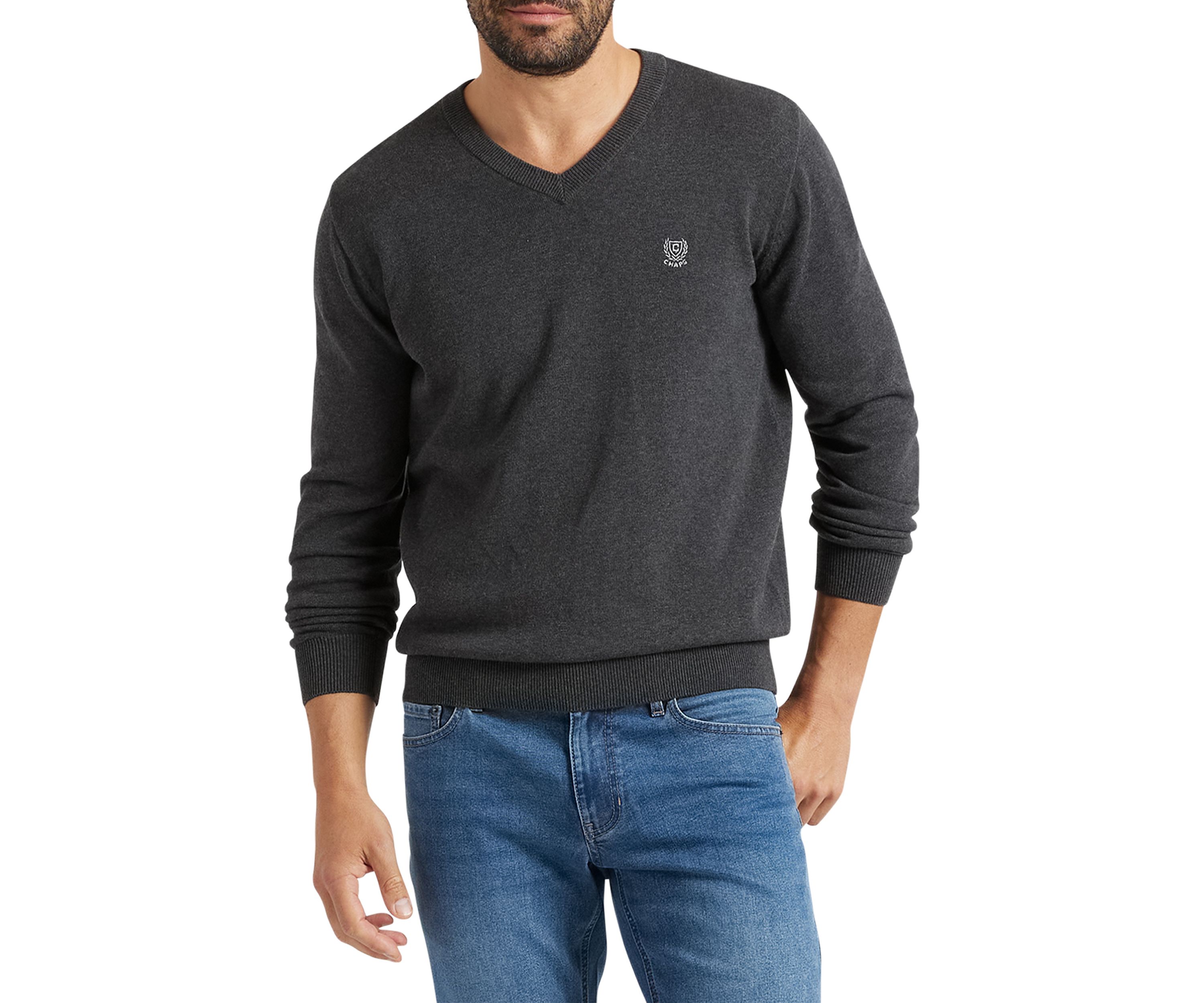 Big & Tall Jersey V-Neck Sweater