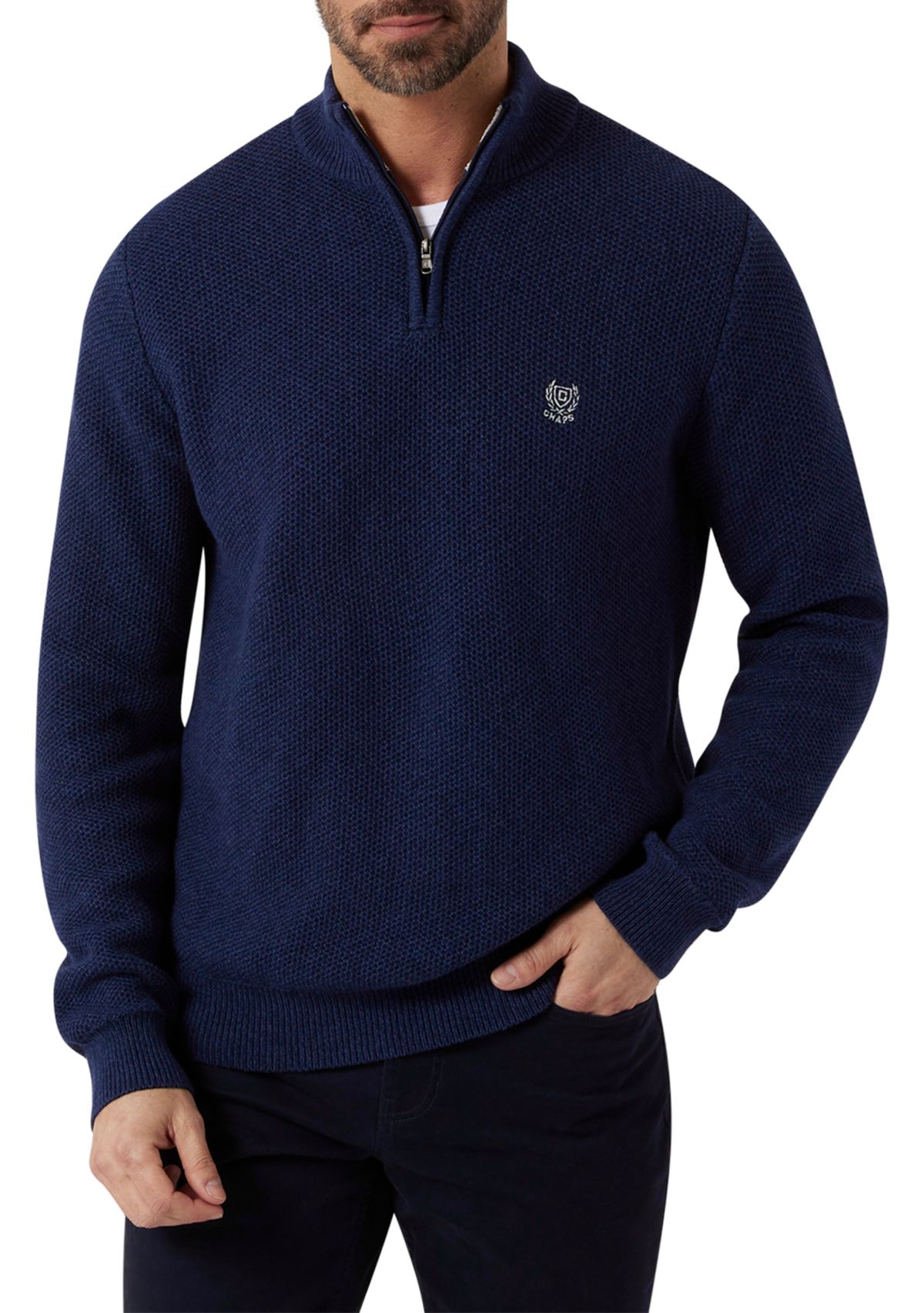 Big & Tall Twist 1/4 Zip Mock Neck Sweater