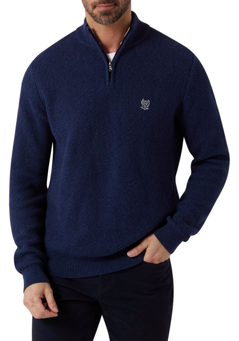 Big & Tall Twist 1/4 Zip Mock Neck Sweater