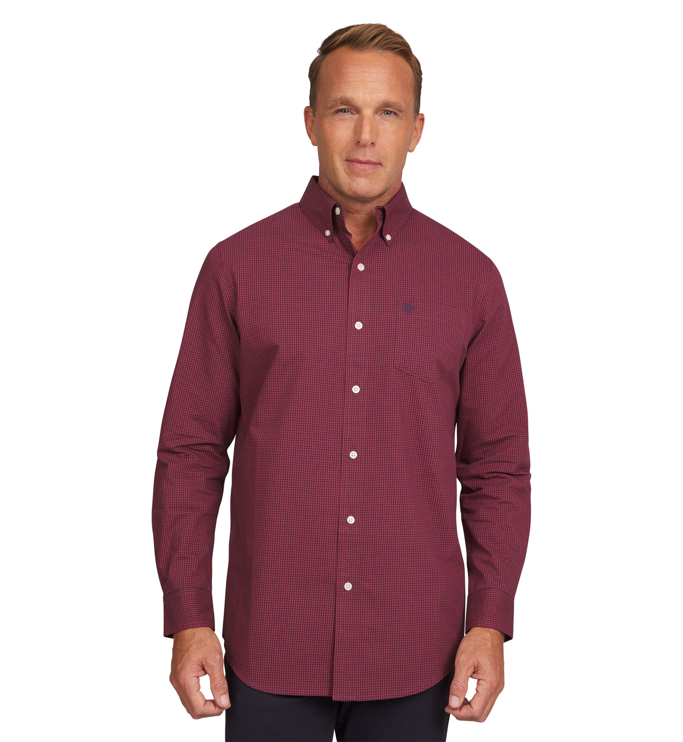 Easy Care Stretch Poplin Button Down Shirt