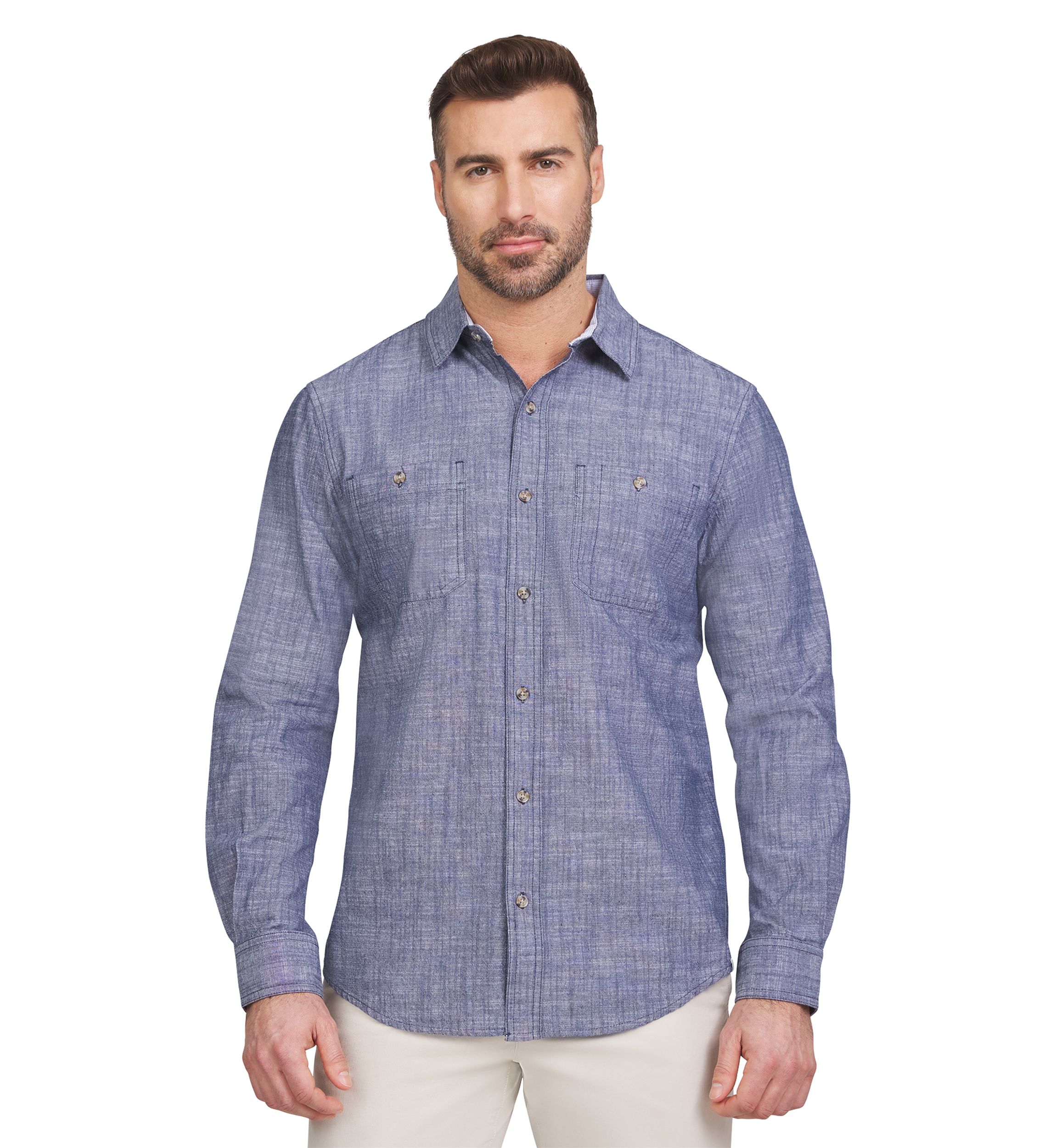 Long Sleeve Chambray Woven Shirt
