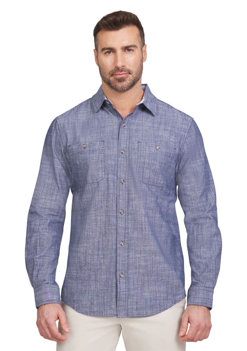 Long Sleeve Chambray Woven Shirt