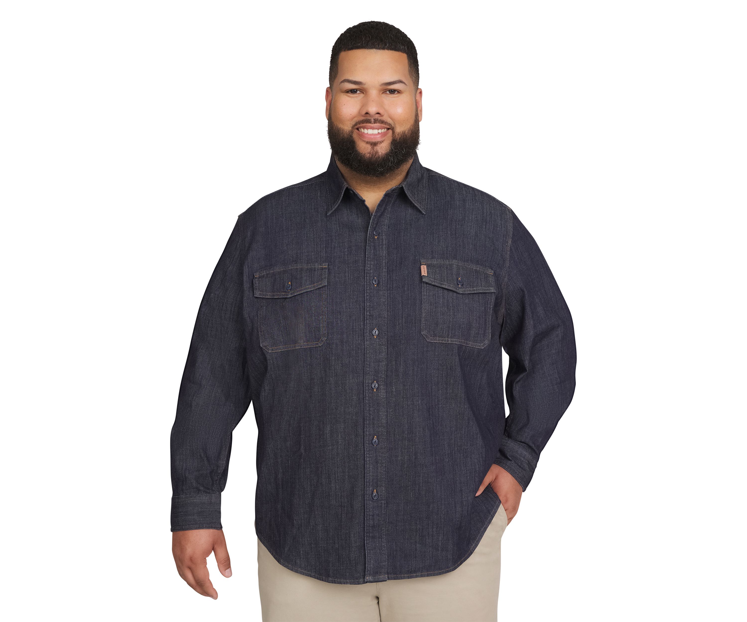 Big & Tall Long Sleeve Denim Shirt